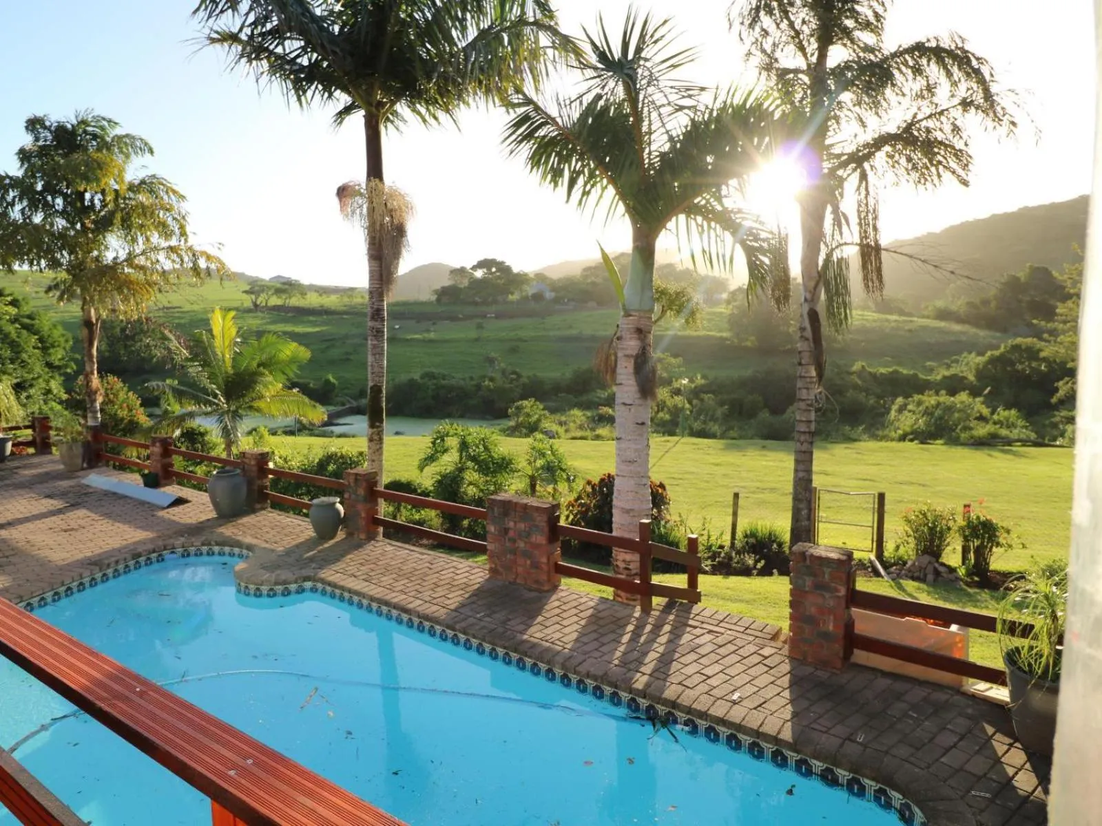 Pool view in Farm View Guest House