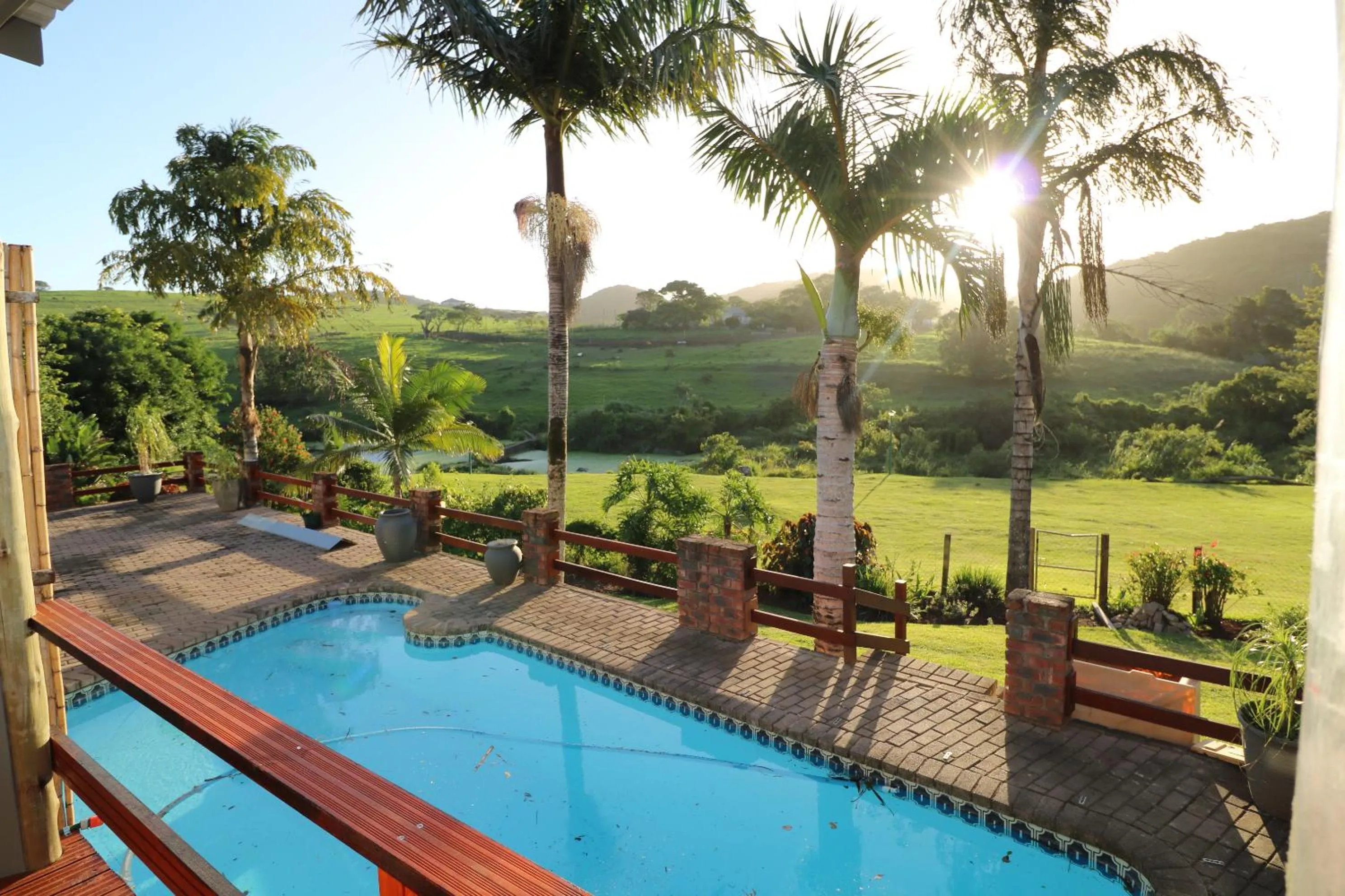 Pool view in Farm View Guest House