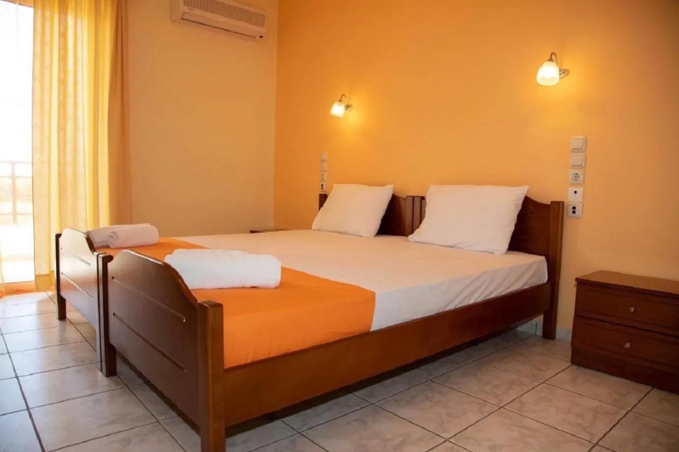 Bed in Iraklis Hotel