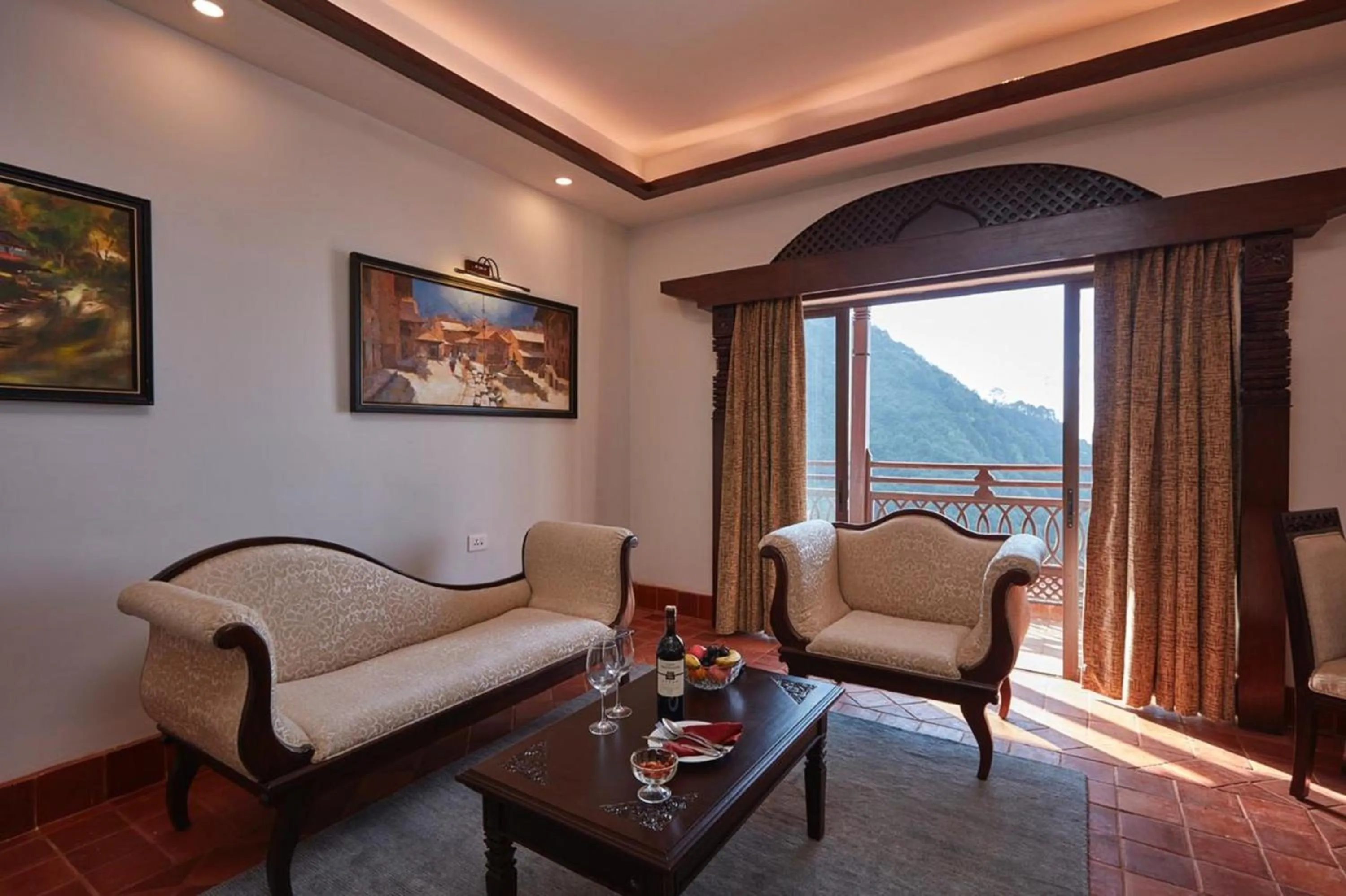 Seating area in Chandragiri Hills Resort Kathmandu-Luxury in the Clouds