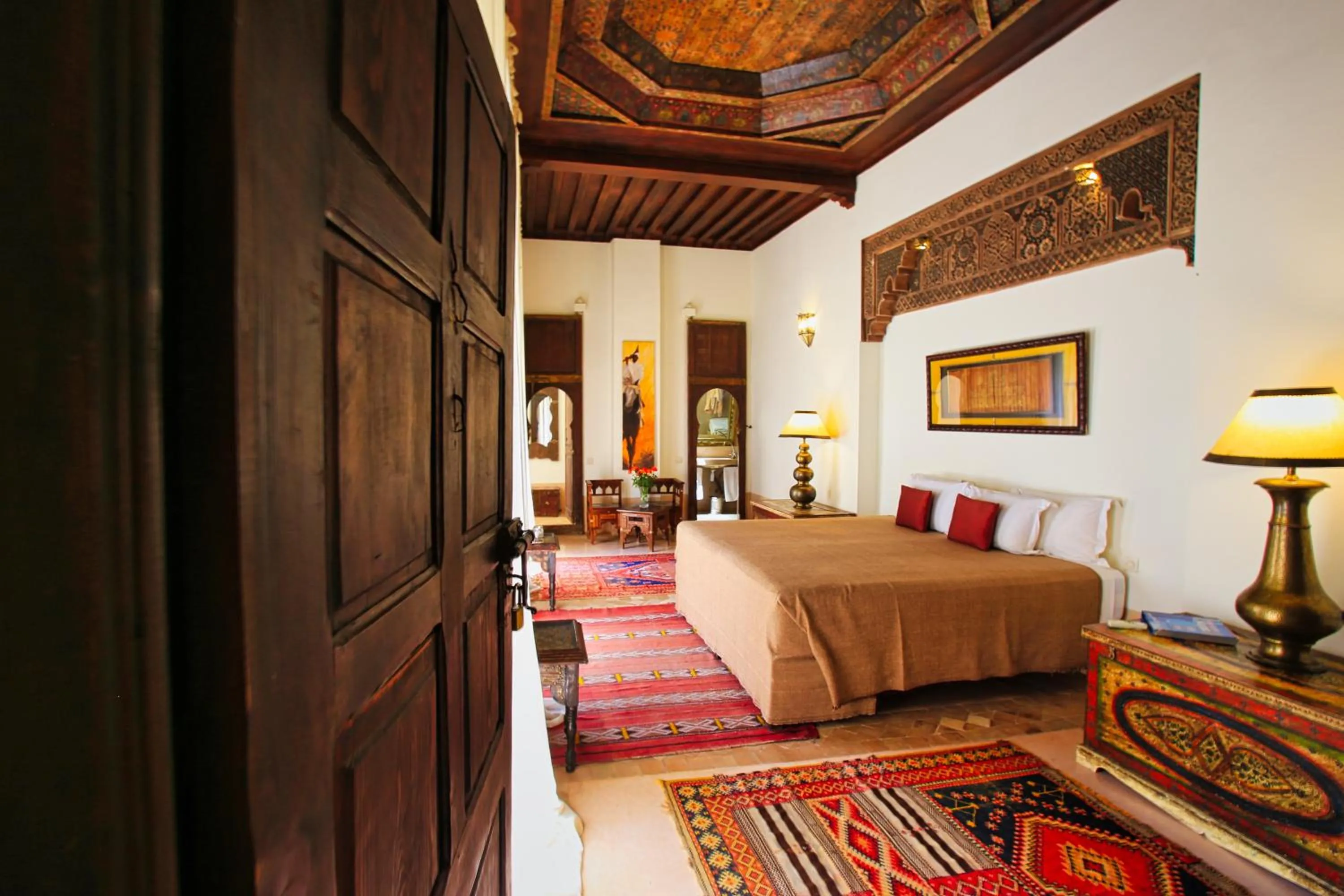 View (from property/room), Bed in Riad du Ciel Marrakech