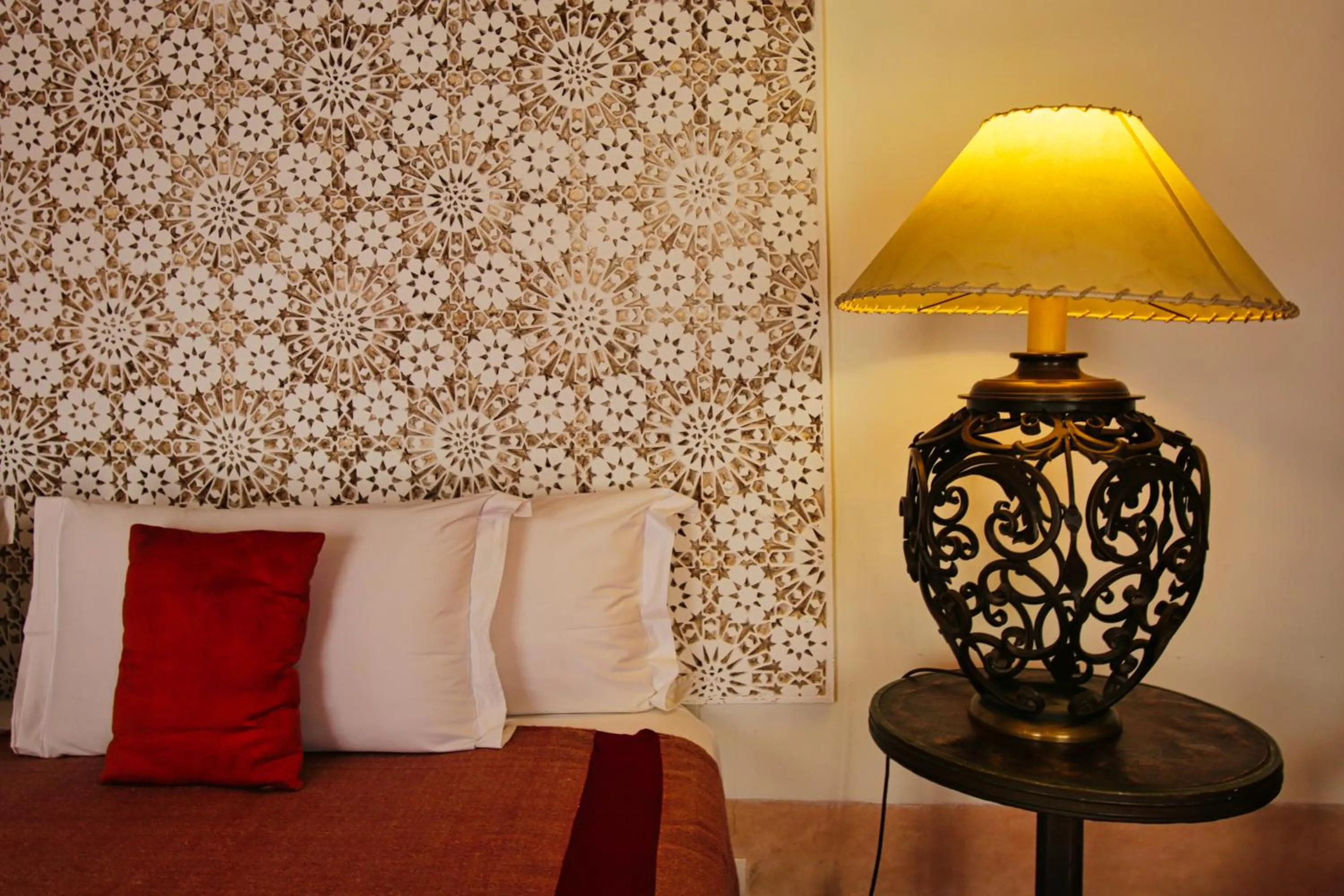 Decorative detail, Bed in Riad du Ciel Marrakech