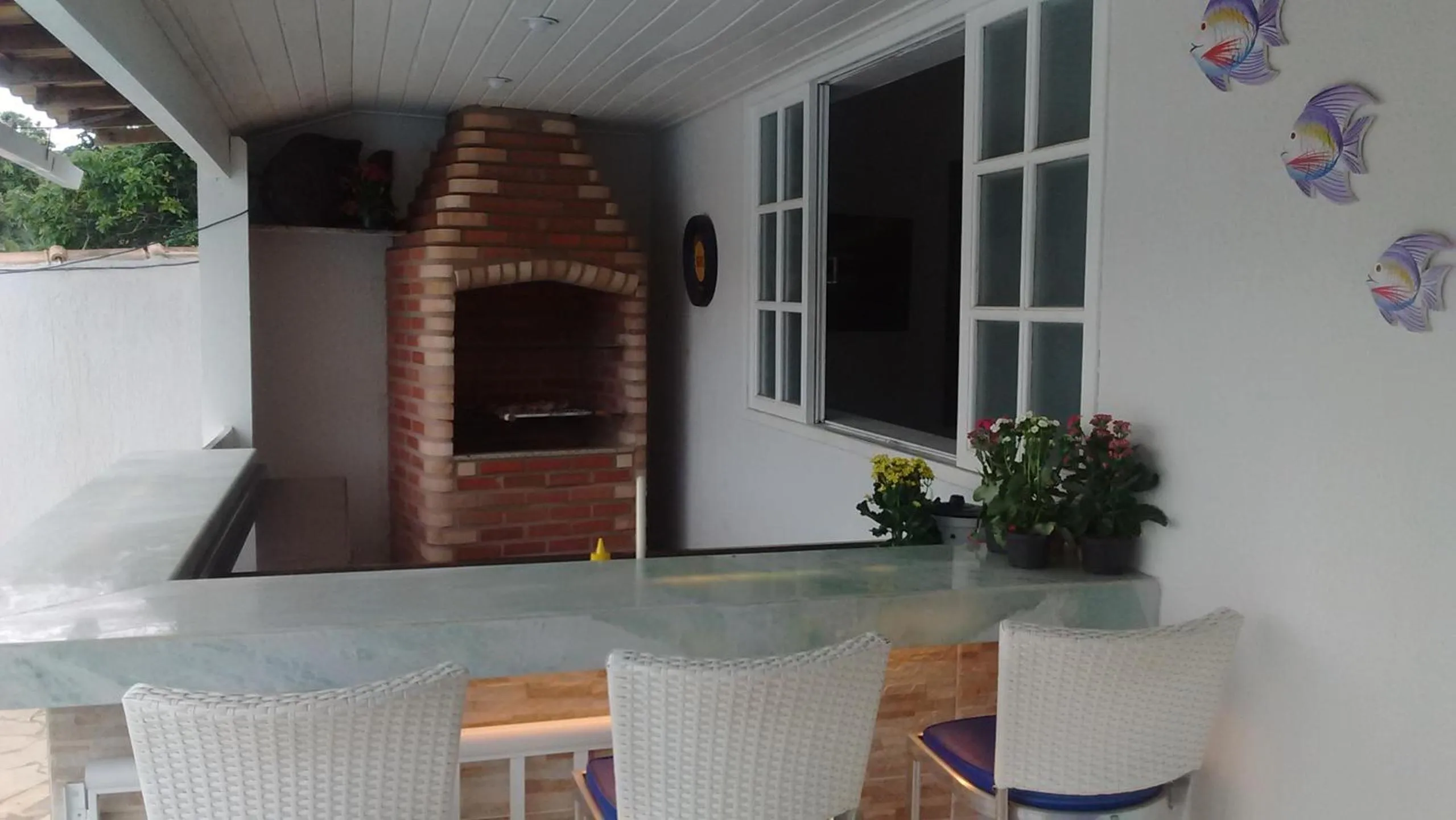 BBQ facilities in Pousada Três Pescadores