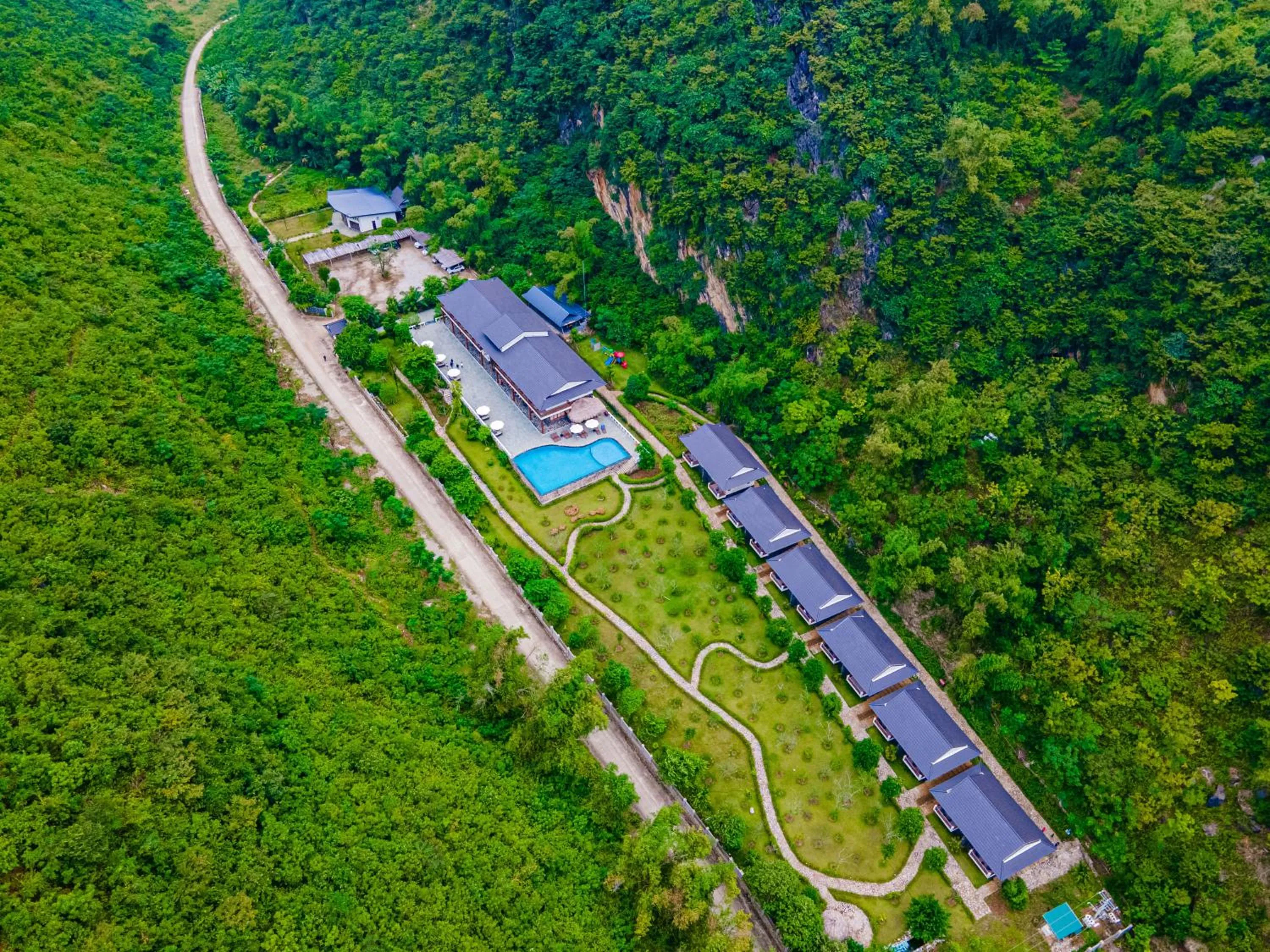Bird's eye view in Mai Chau Mountain View Resort
