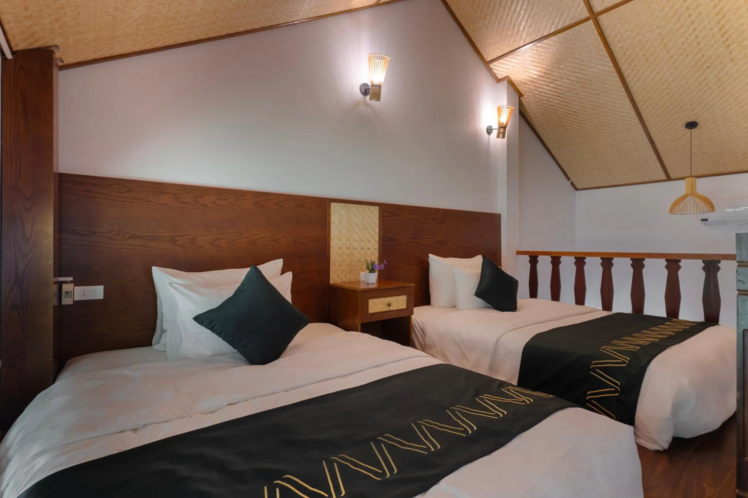 Bed in Mai Chau Mountain View Resort