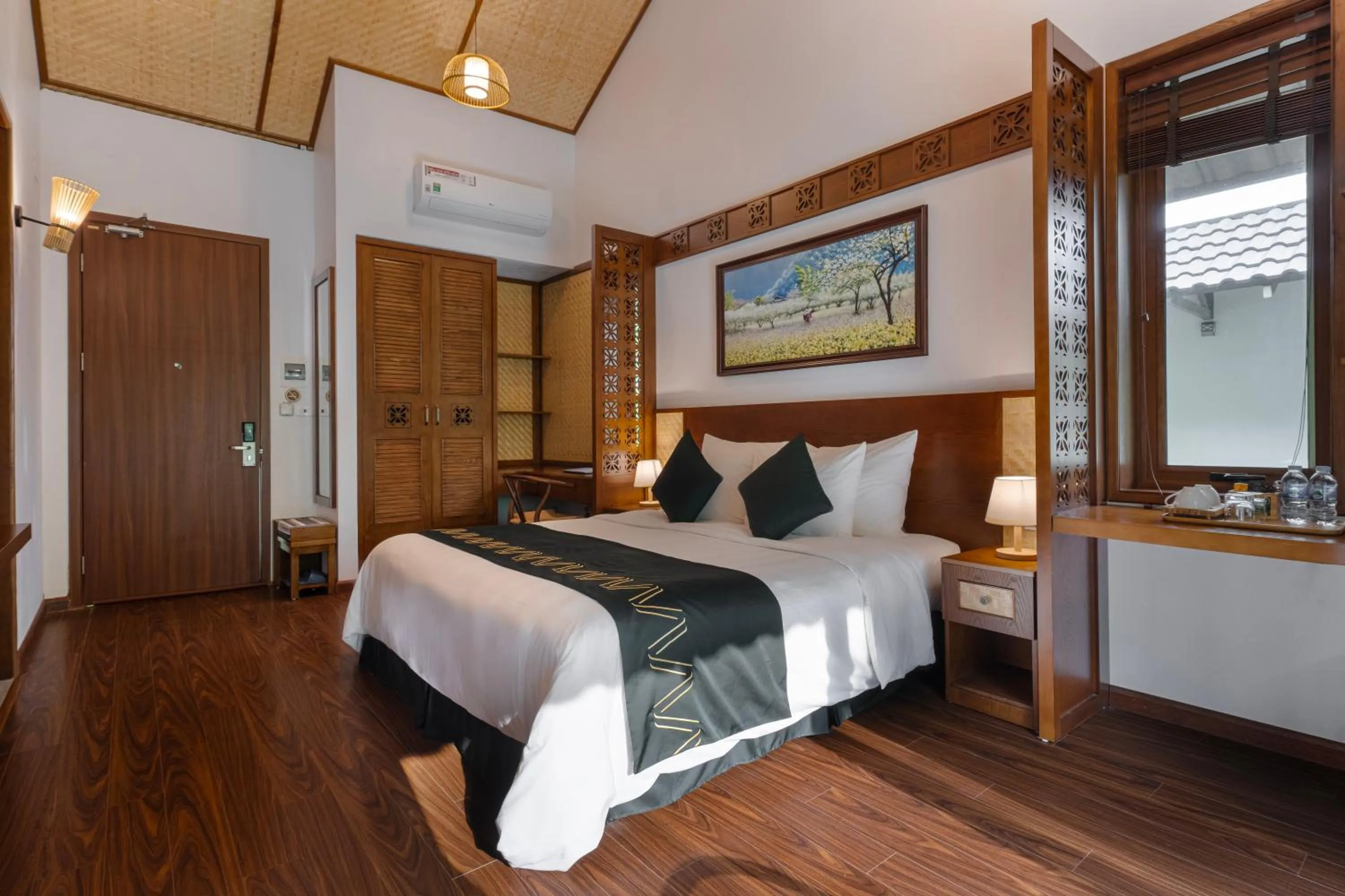 Bed in Mai Chau Mountain View Resort