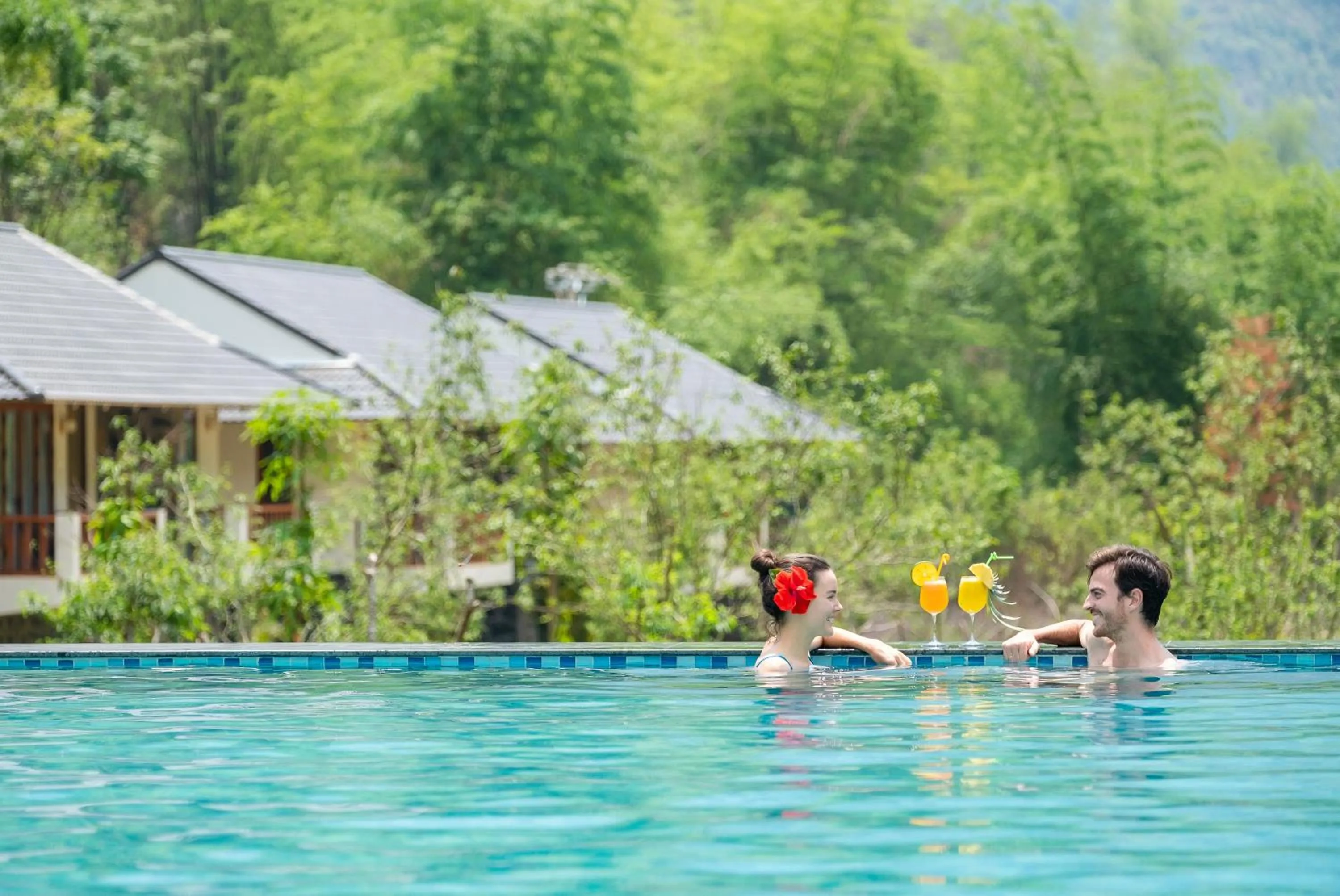 Swimming pool in Mai Chau Mountain View Resort