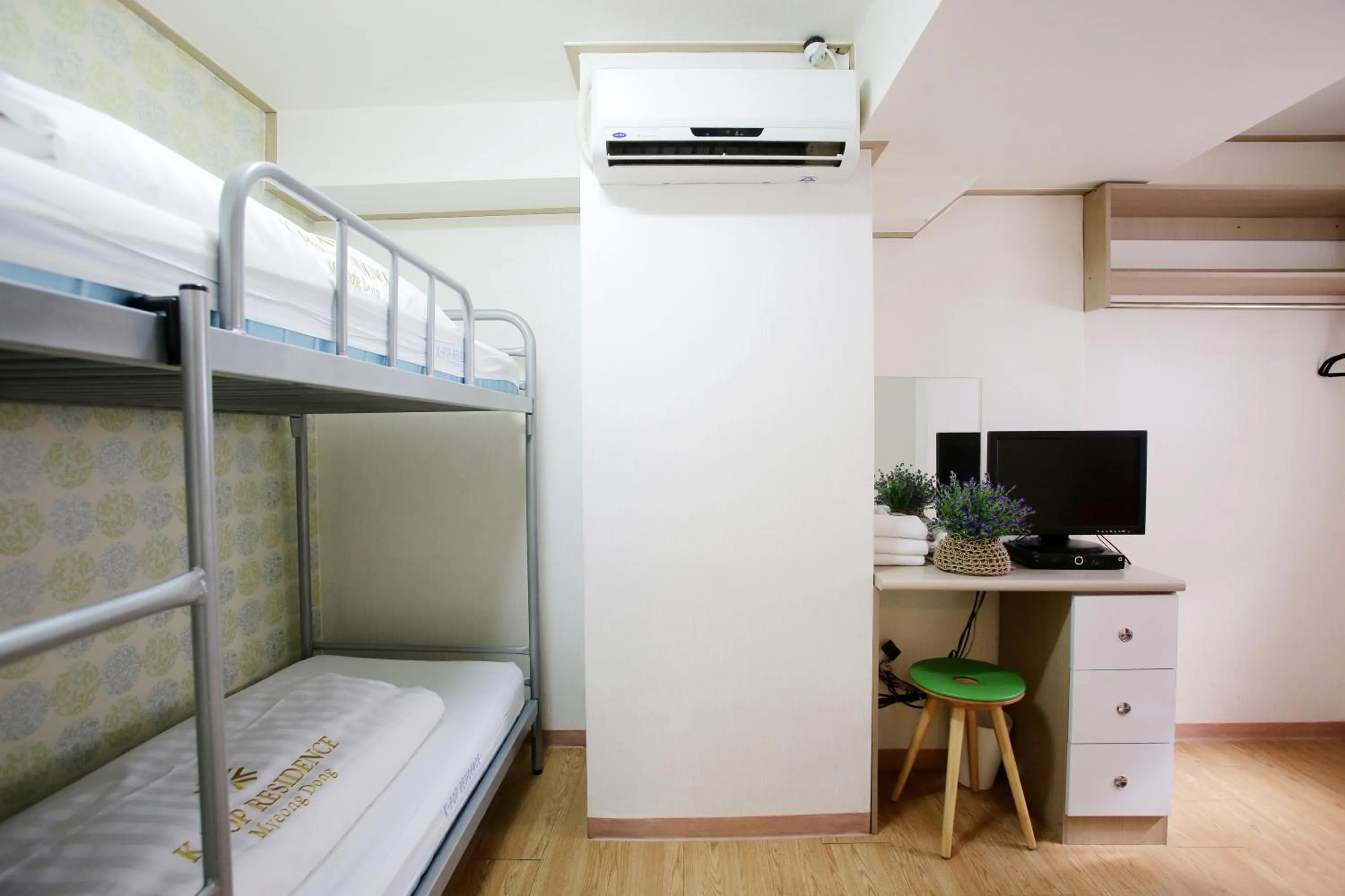 Decorative detail, Bed in K-POP Residence Myeongdong 1