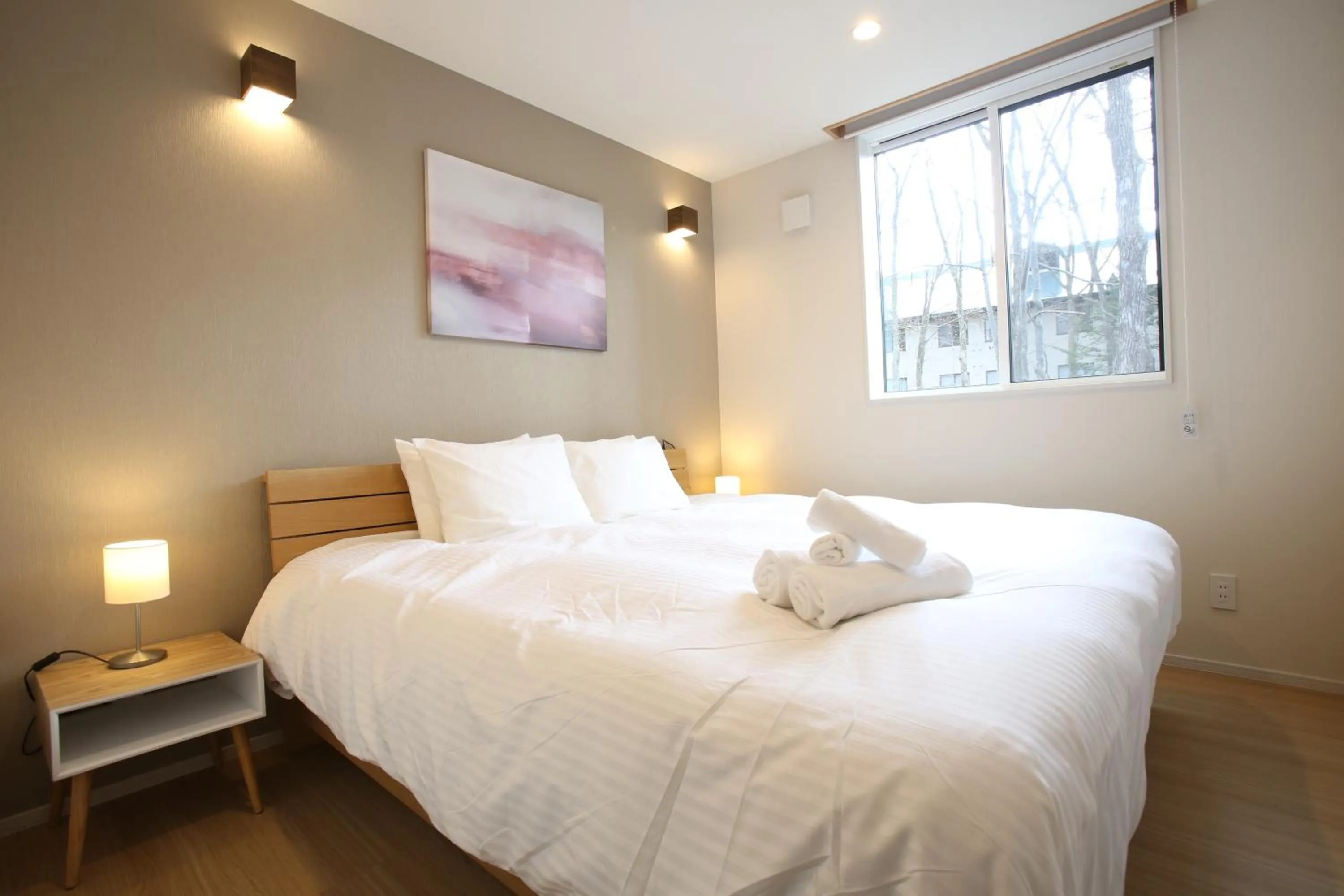 Bed in The Seasons Apartments Hakuba