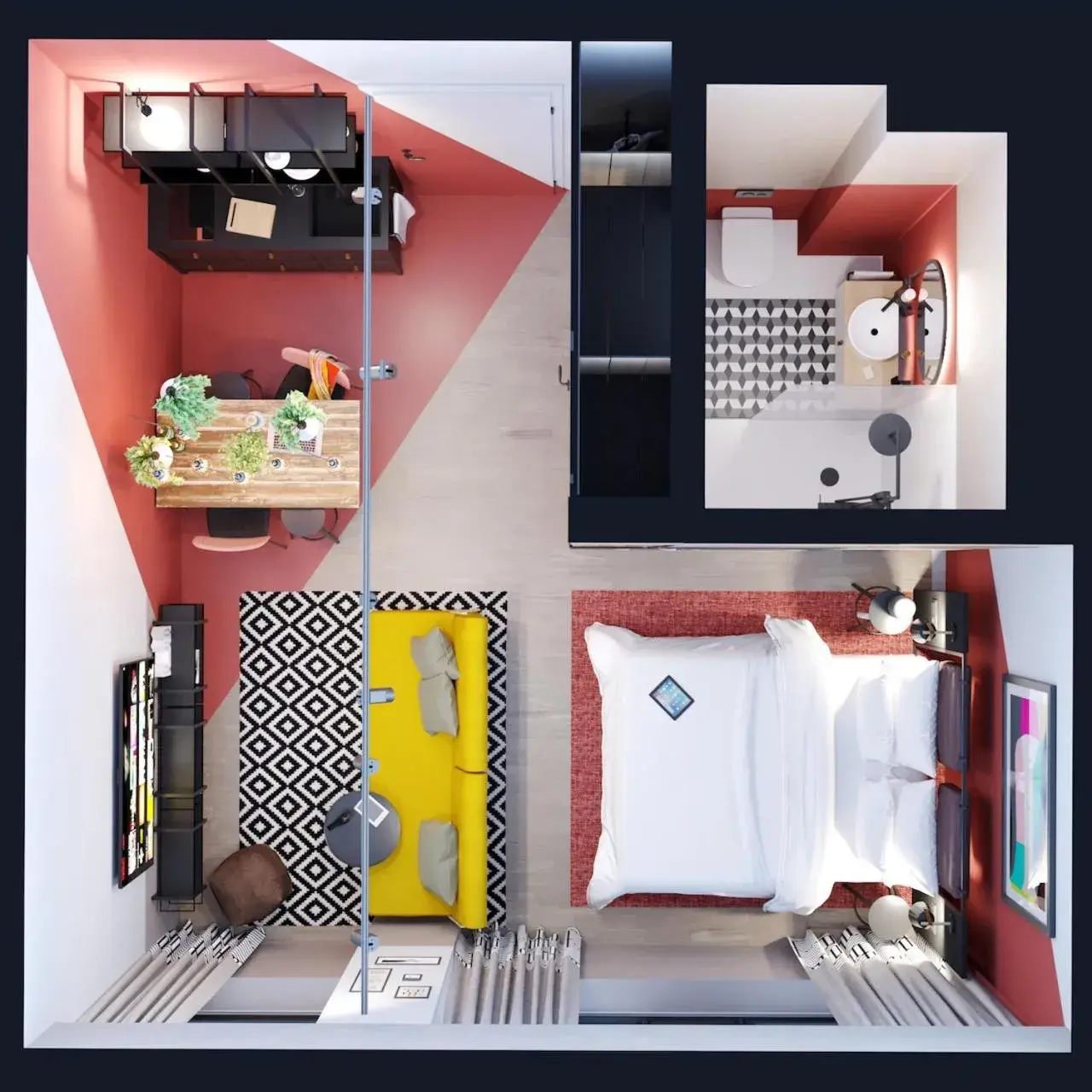 Photo of the whole room, Bed in Via Suites Photo of the whole room, Bed in Via Suites