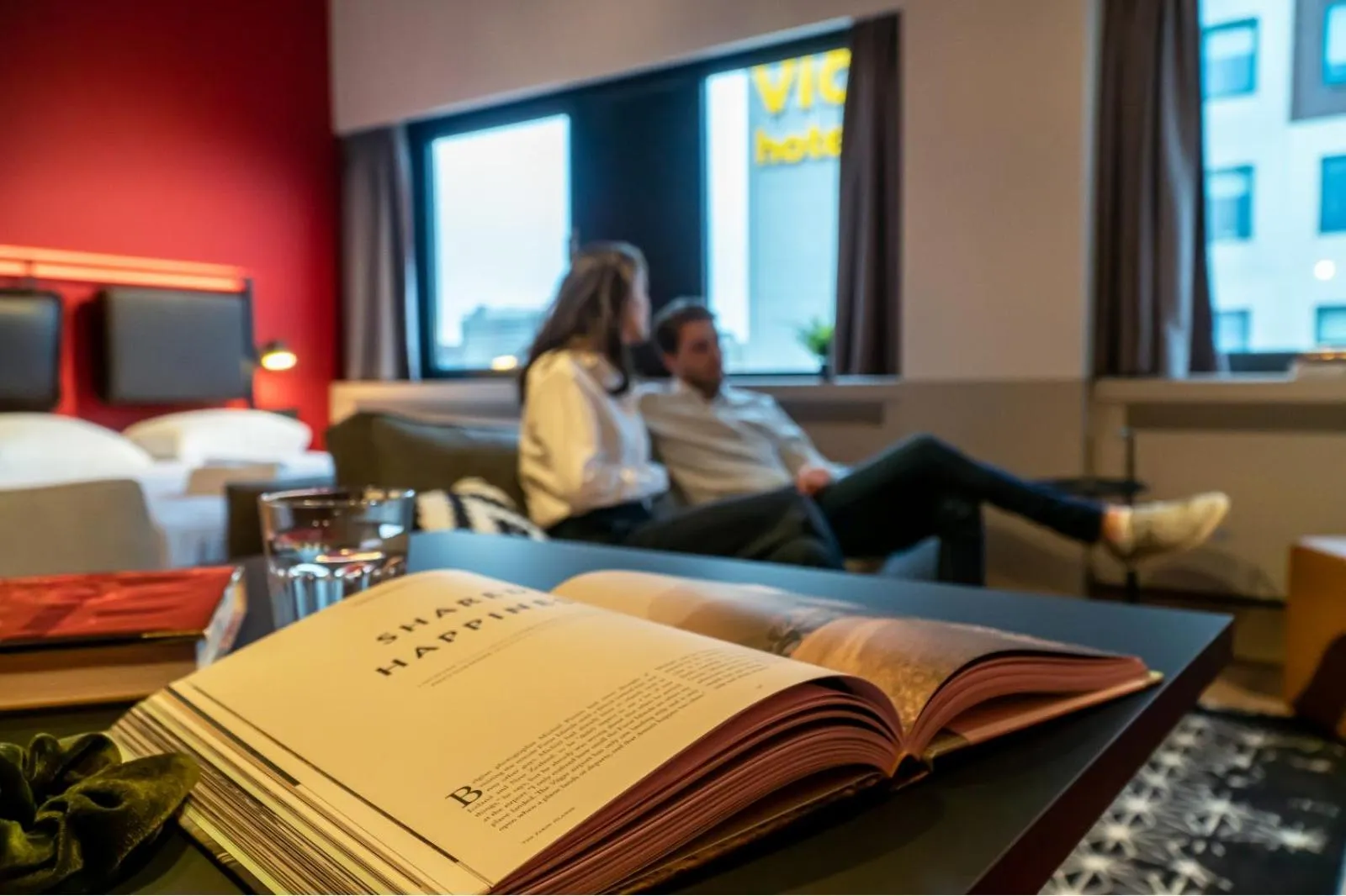 Seating area in Via Suites