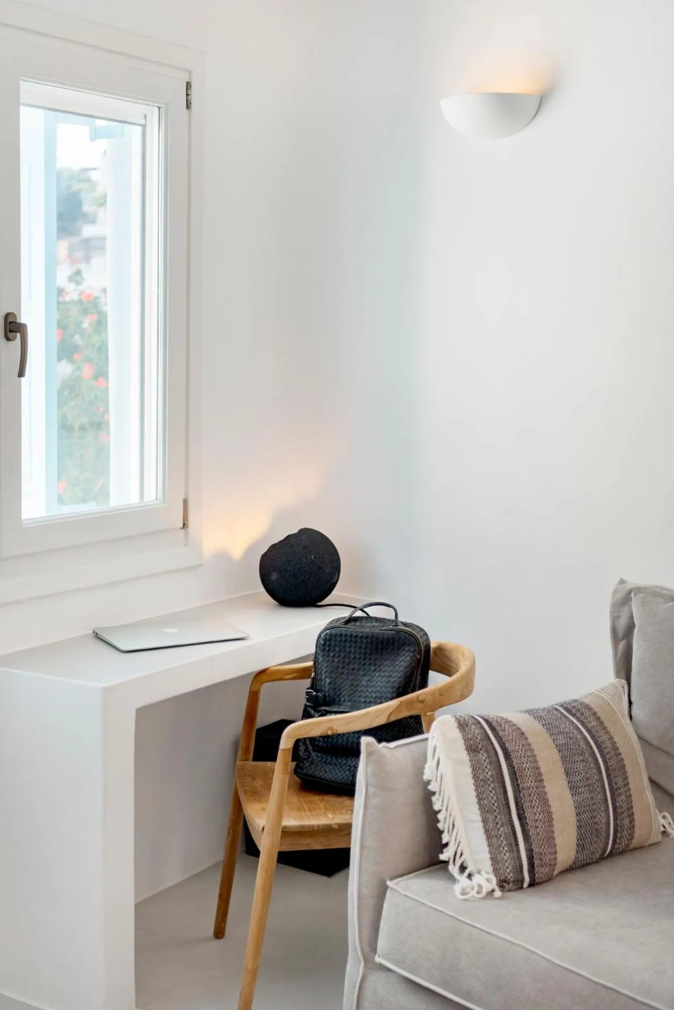 Seating area in Mykonian Mews Luxury Suites