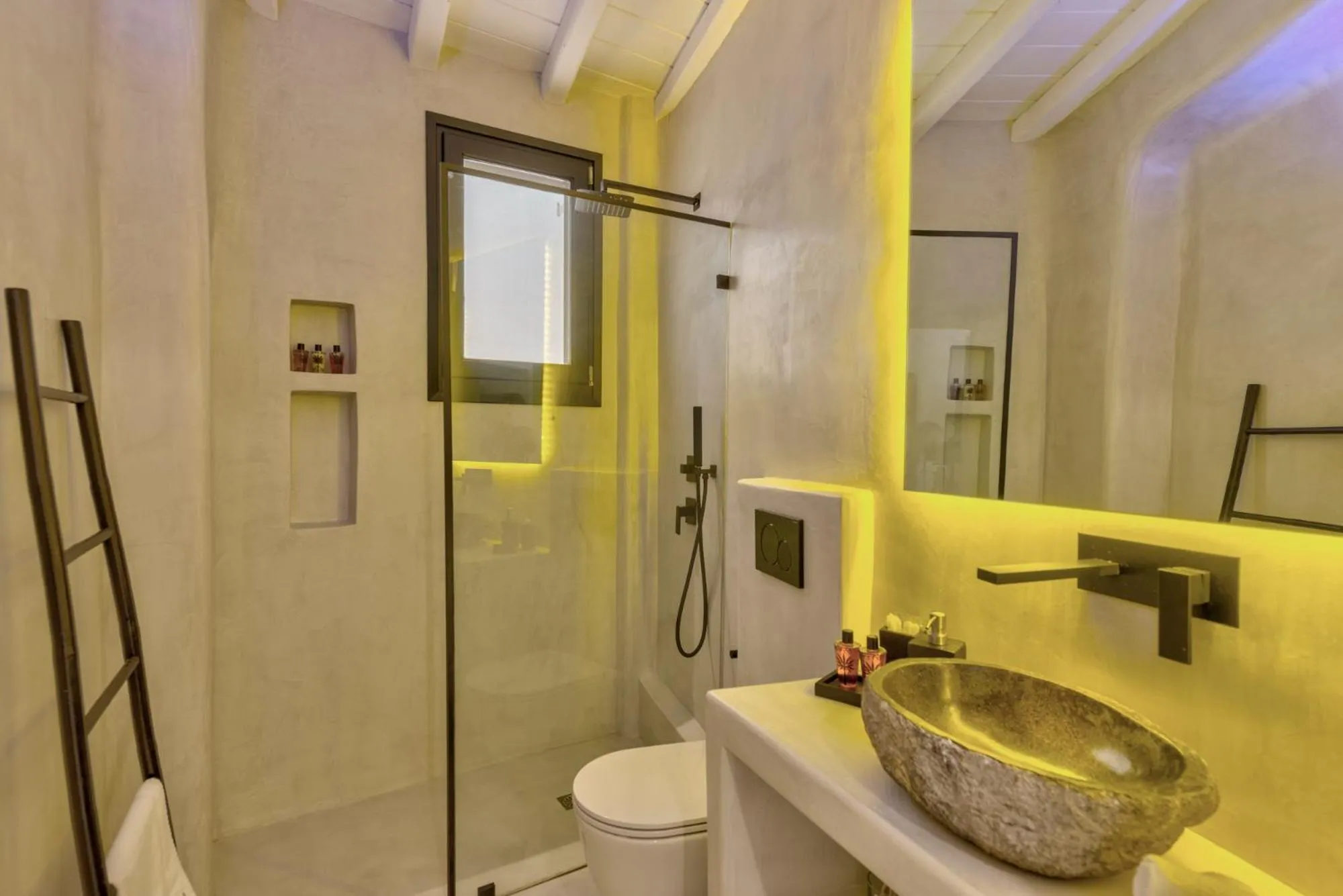 Shower in Mykonian Mews Luxury Suites