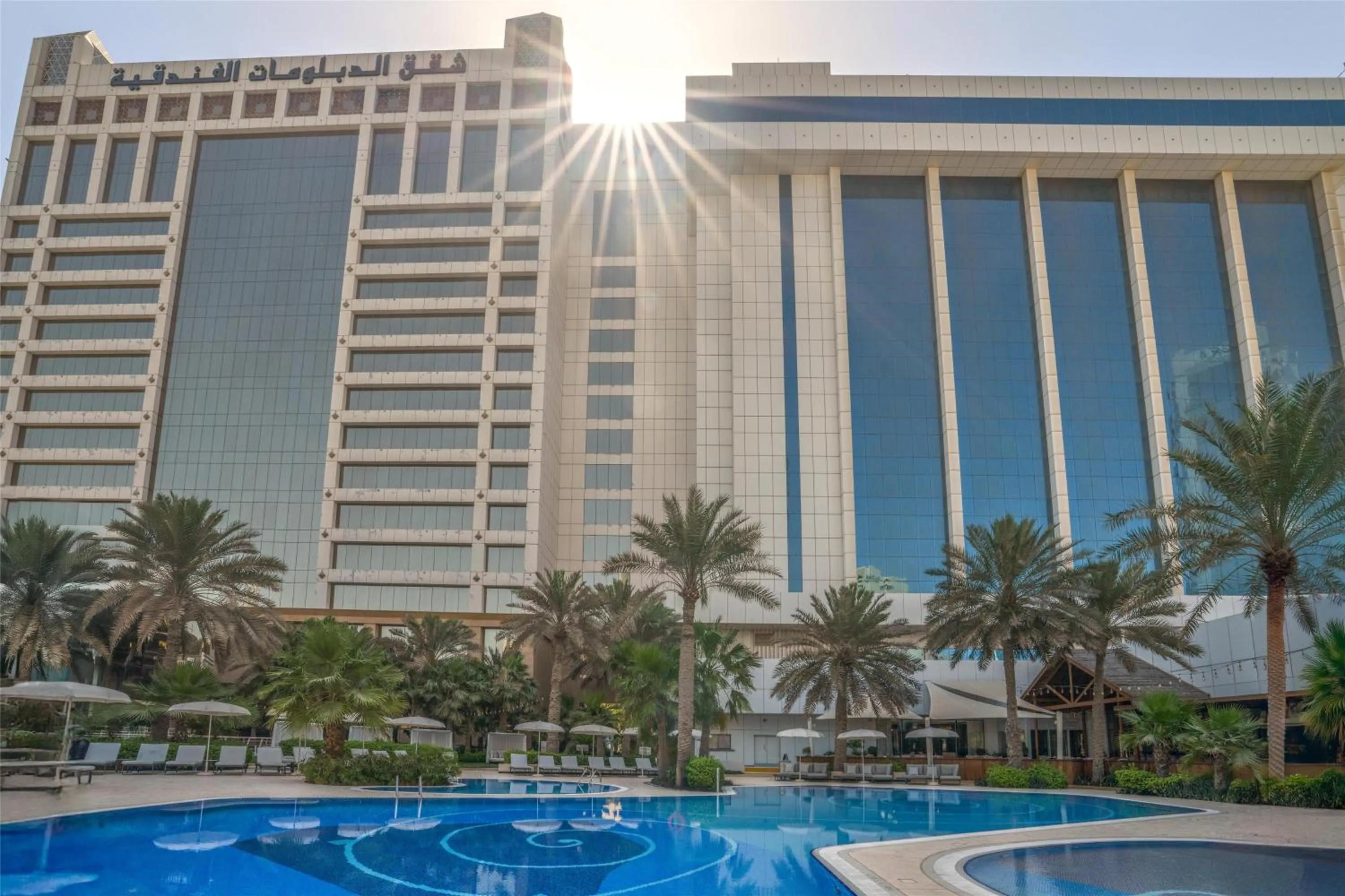 Pool view in The Diplomat Radisson Blu Hotel Residence & Spa