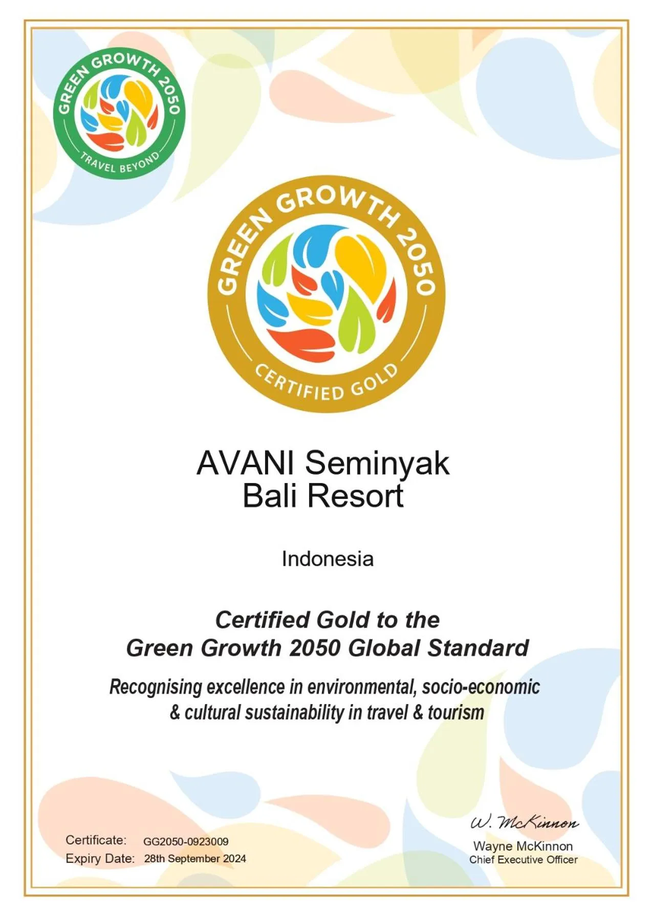 Logo/Certificate/Sign in Avani Seminyak Bali Resort