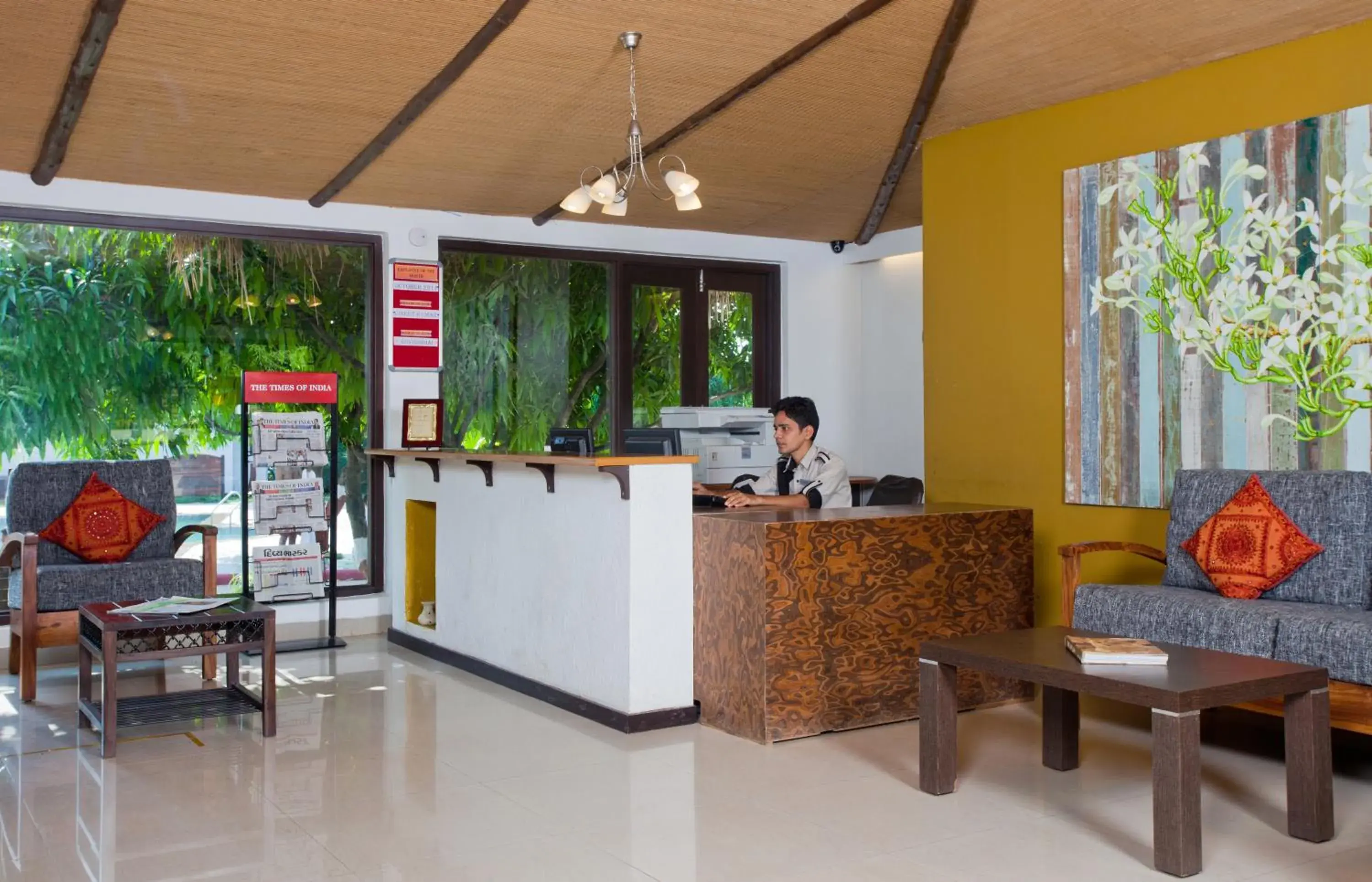 Lobby or reception in Club Mahindra Sasan Gir Lobby or reception in Club Mahindra Sasan Gir