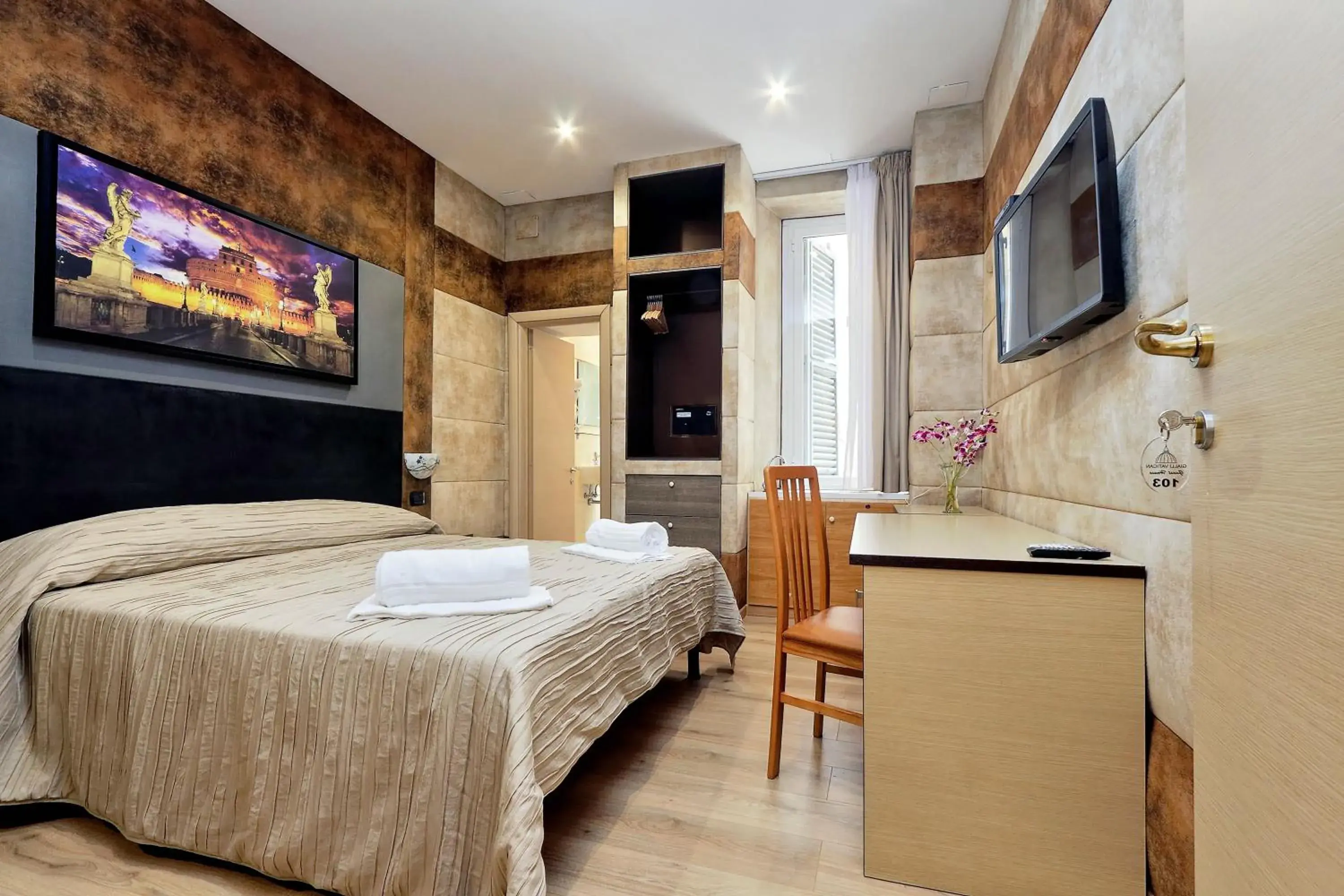 Bed in Gialli Vatican Guesthouse Bed in Gialli Vatican Guesthouse