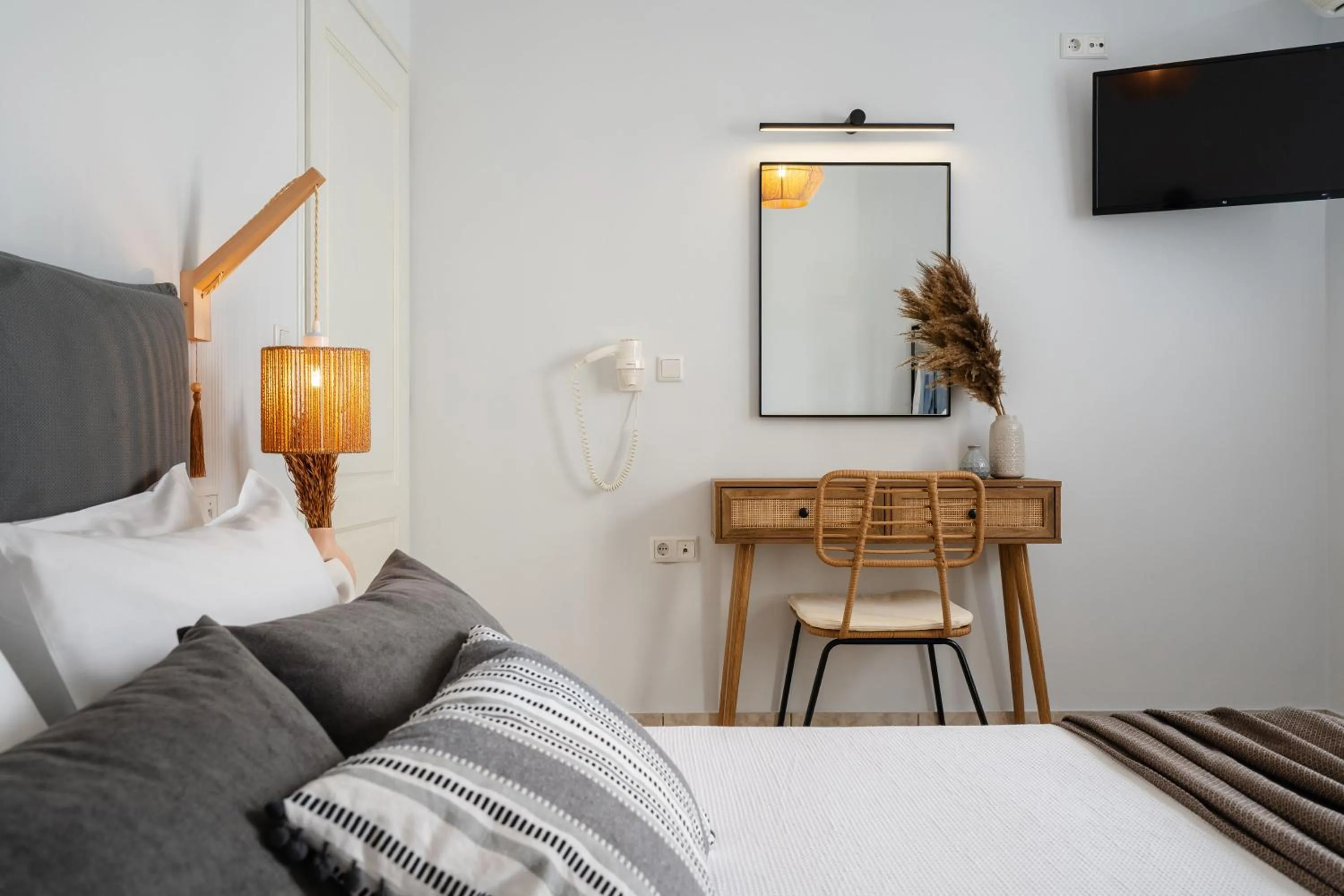 Bed in Erato Inn Naxos