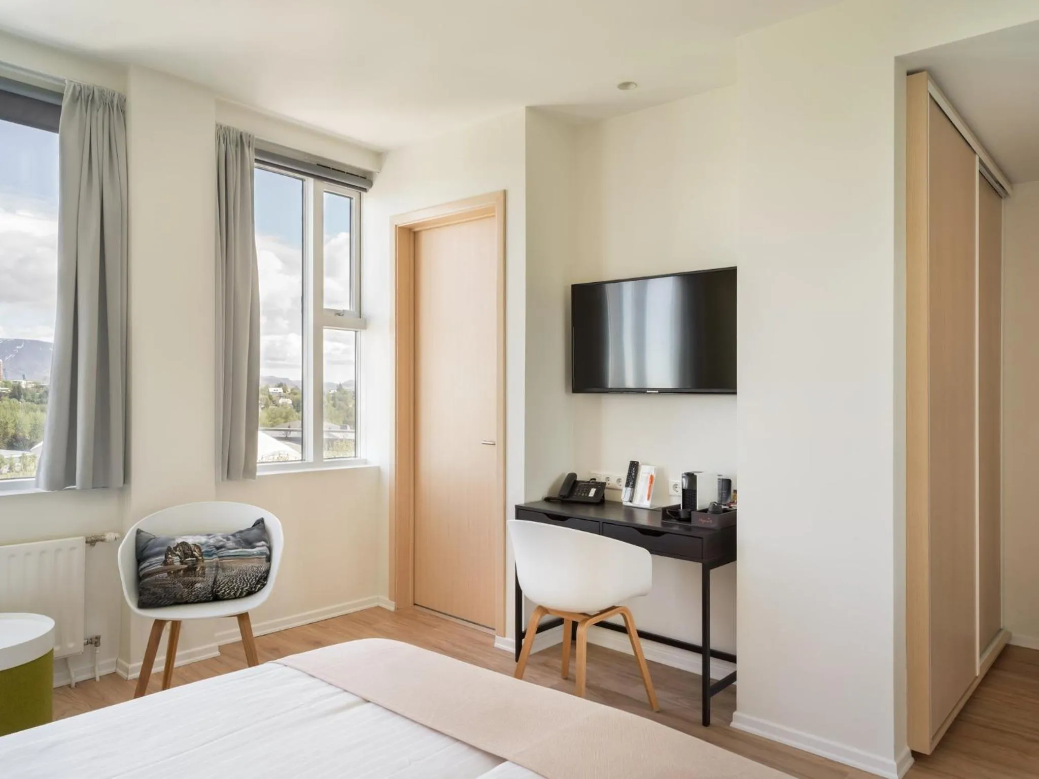 Bedroom, Bed in Reykjavik Lights Hotel by Keahotels