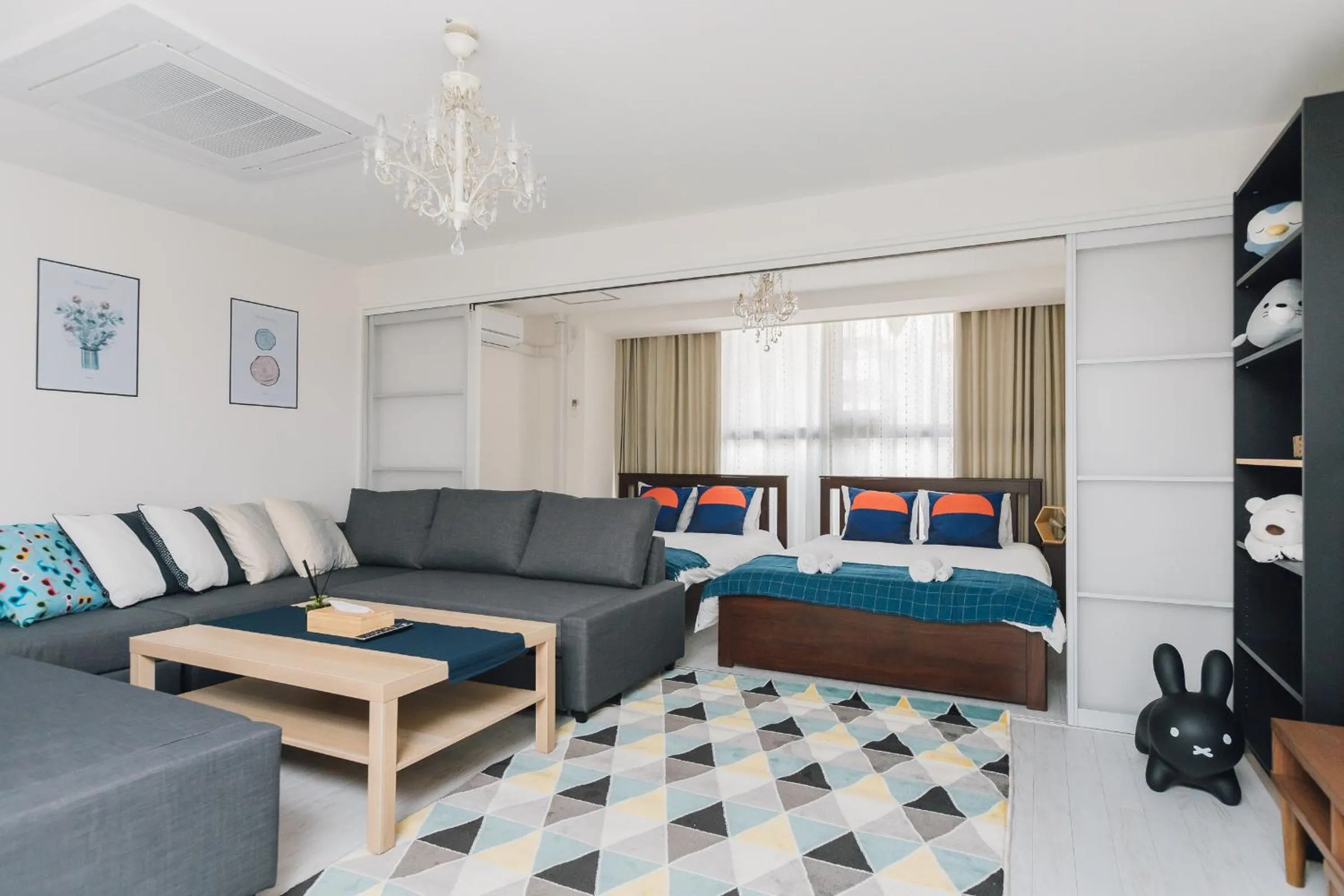 Photo of the whole room, Bed in Higobashi AFP Apartment