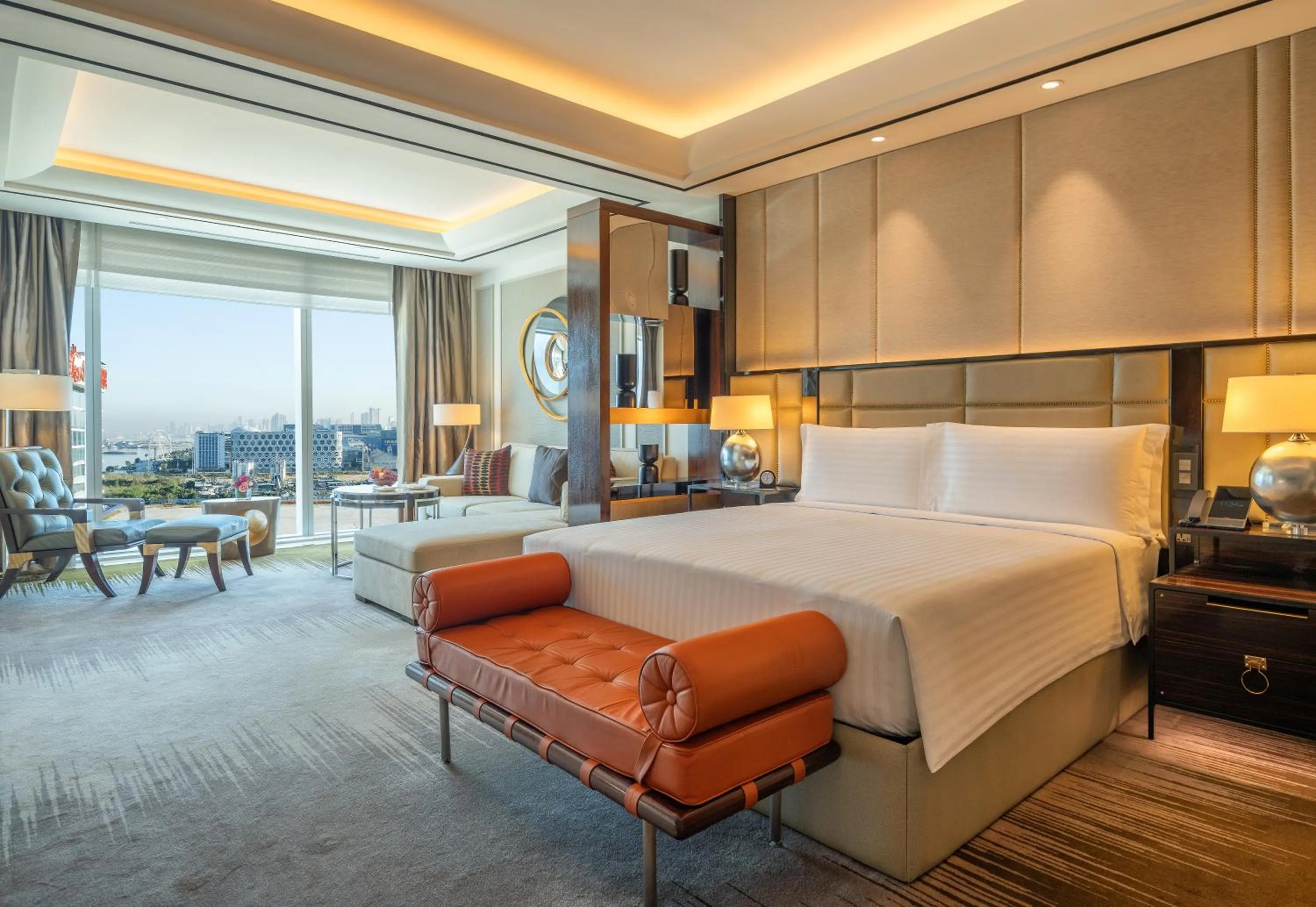 View (from property/room), Bed in Solaire Resort Entertainment City