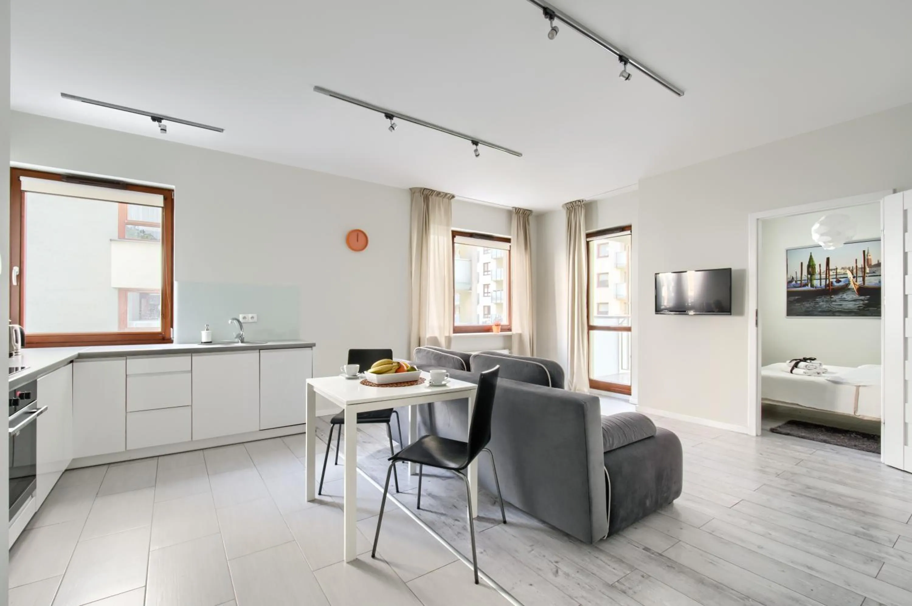 Living room in Warsaw Night Apartments Giełdowa