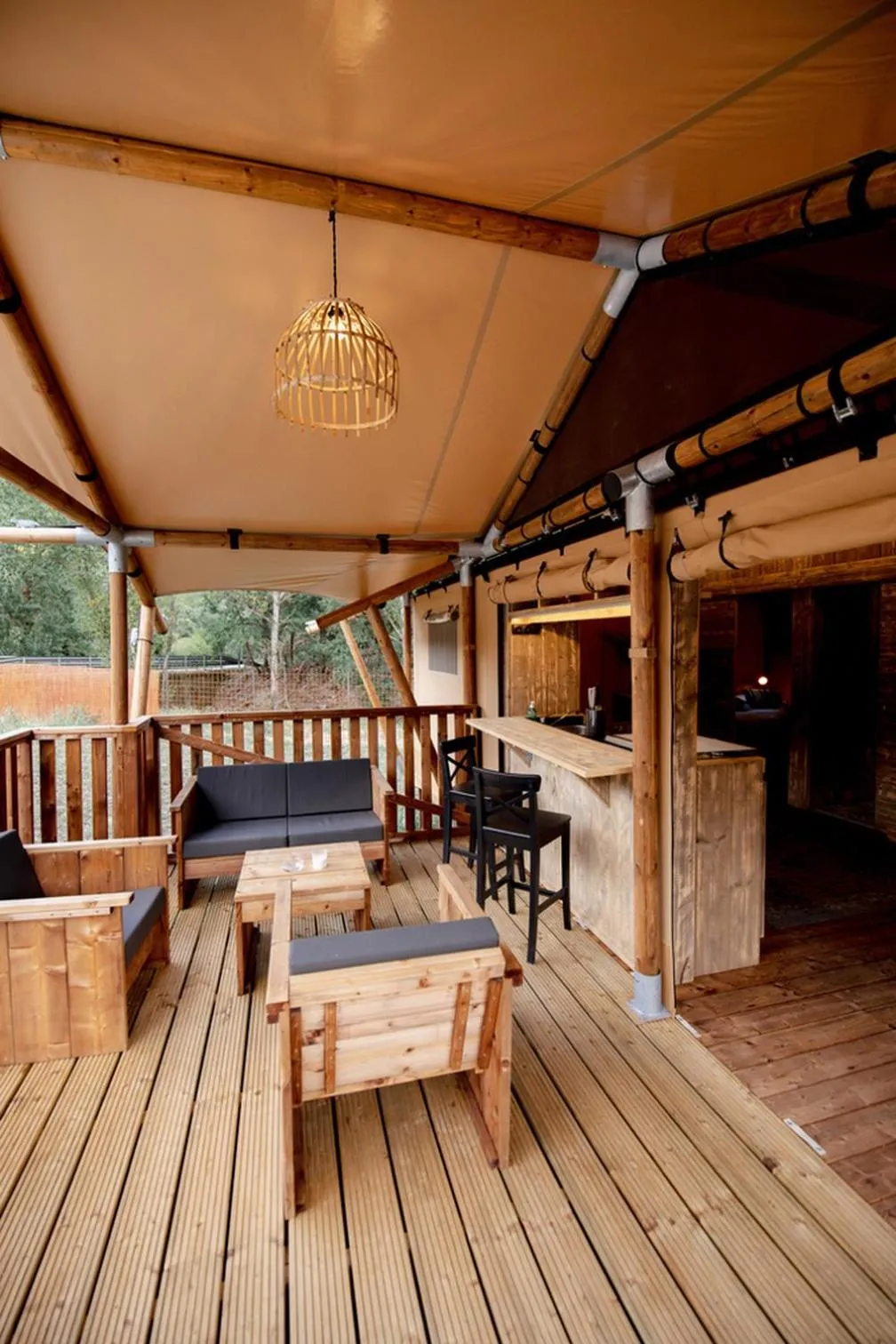 Balcony/Terrace in Glamping Can Bora Lodges
