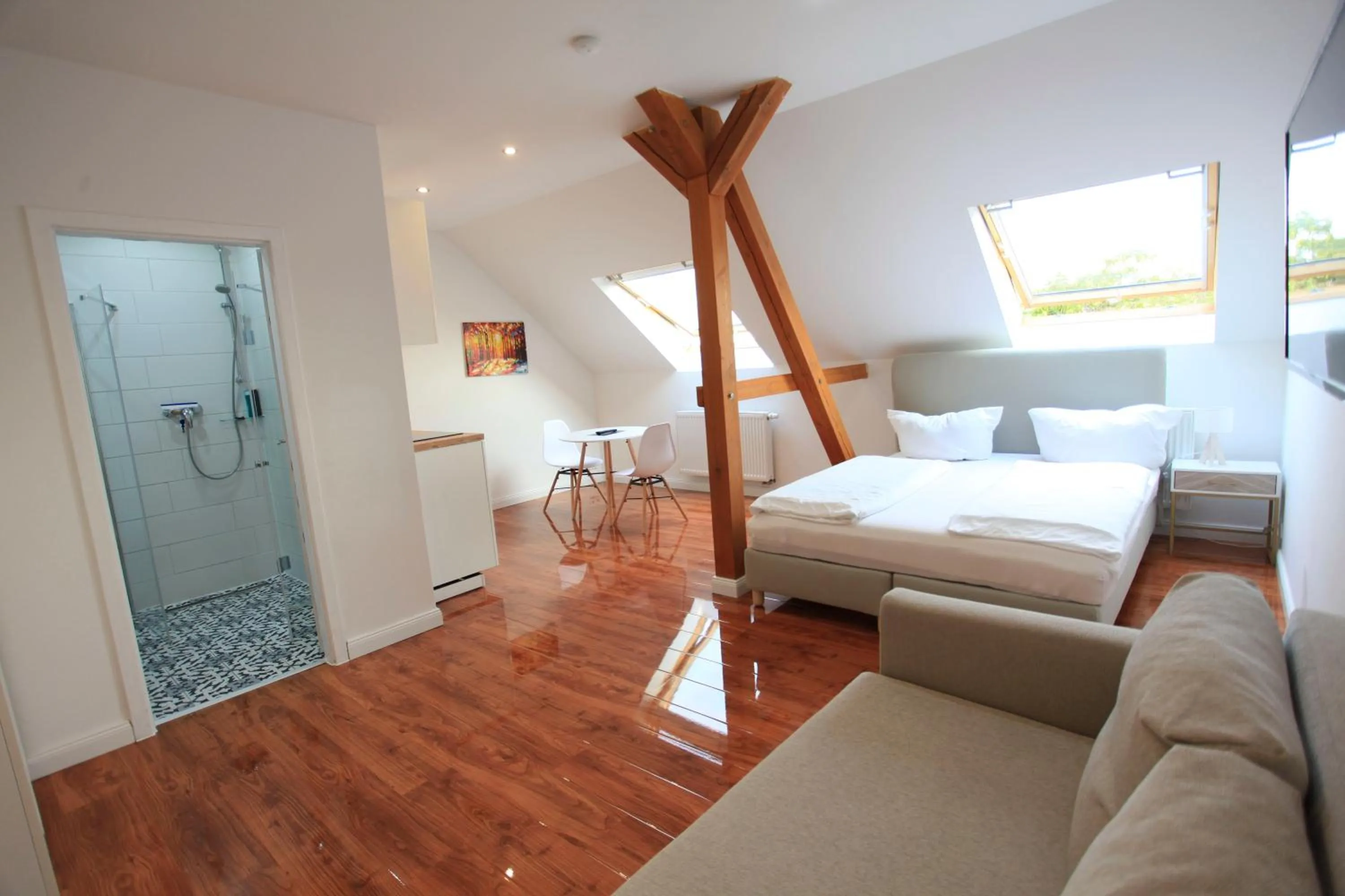 Bed in Zollikof Aparts - Sauna & Studioapartments