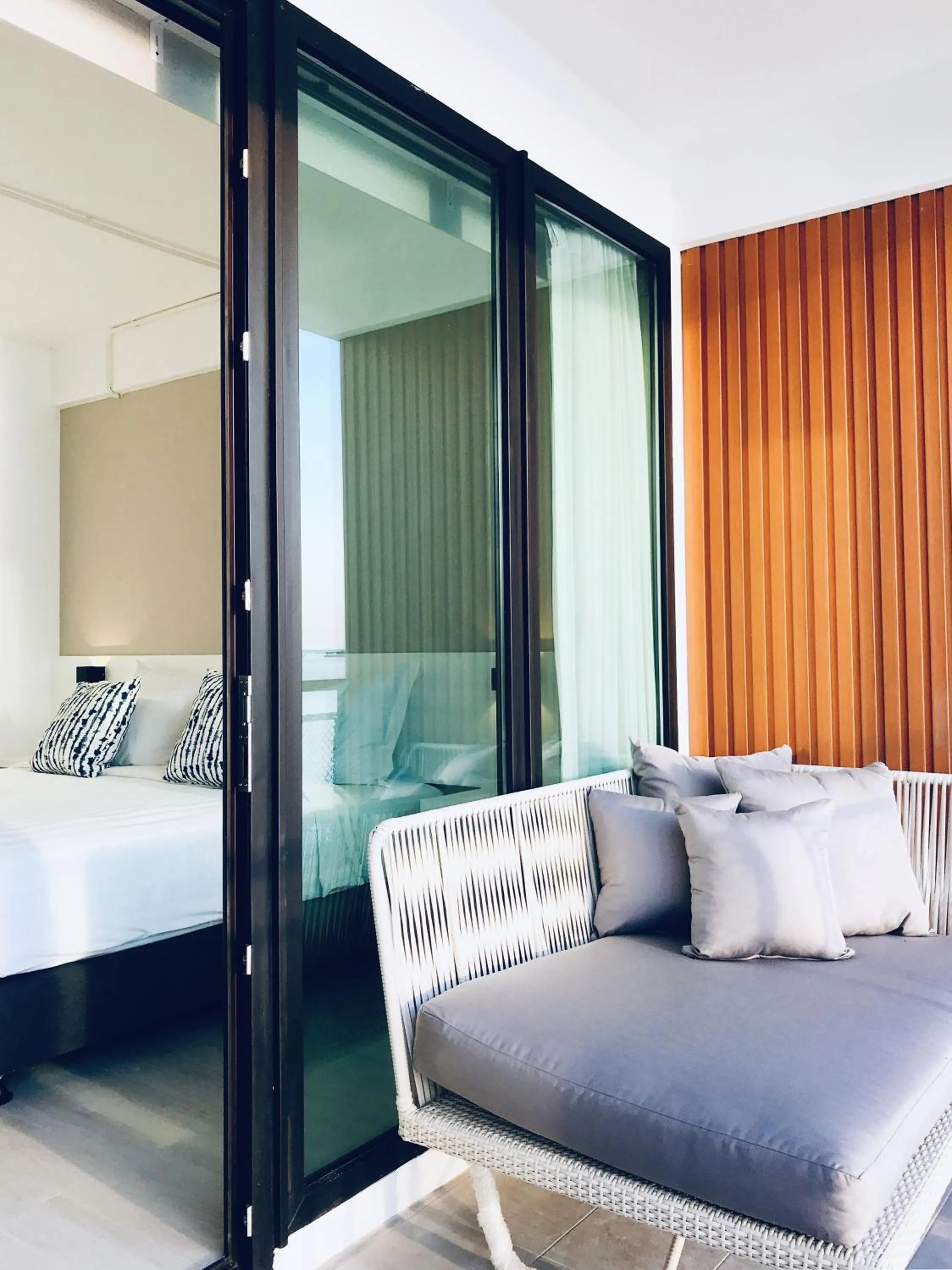 Balcony/Terrace, Bed in Blue Tao Beach Hotel - SHA Plus