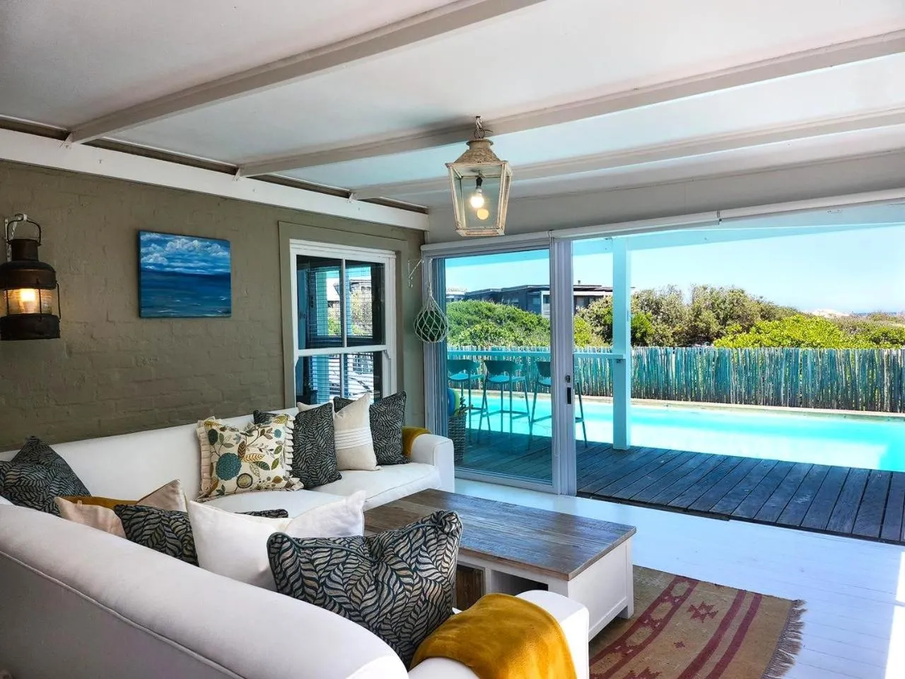 Living room in Fin Whale Beach House