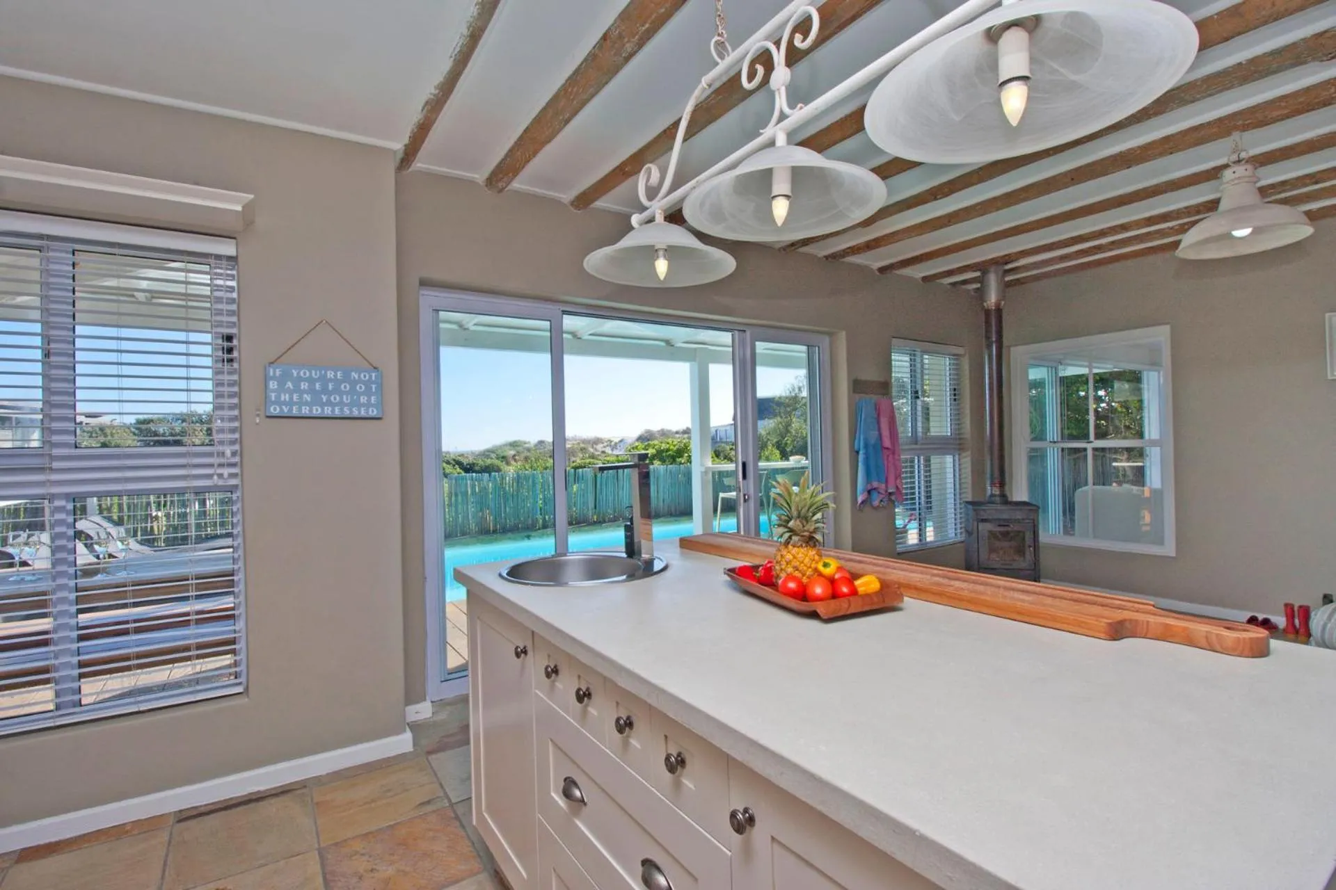 Pool view in Fin Whale Beach House