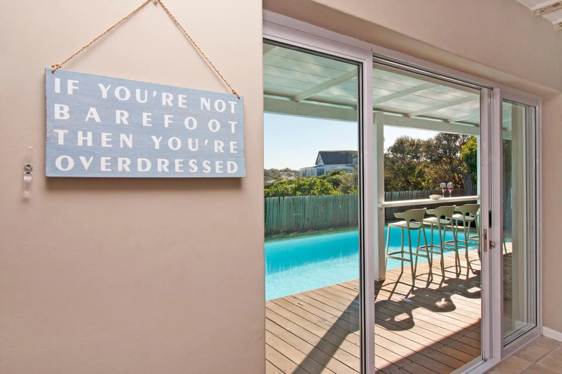 Pool view in Fin Whale Beach House