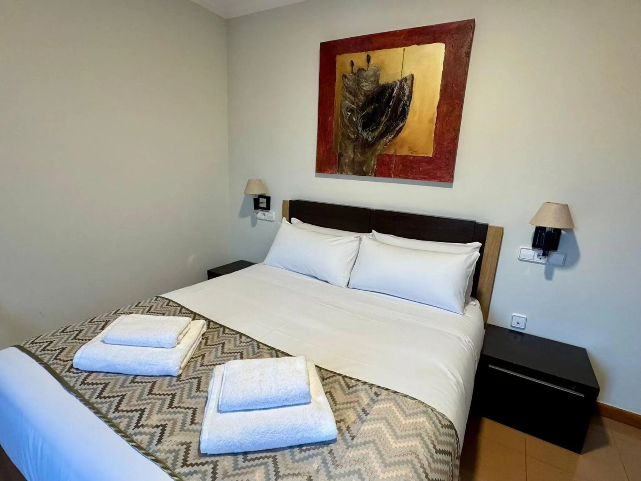 Bed in Hotel Reigosa