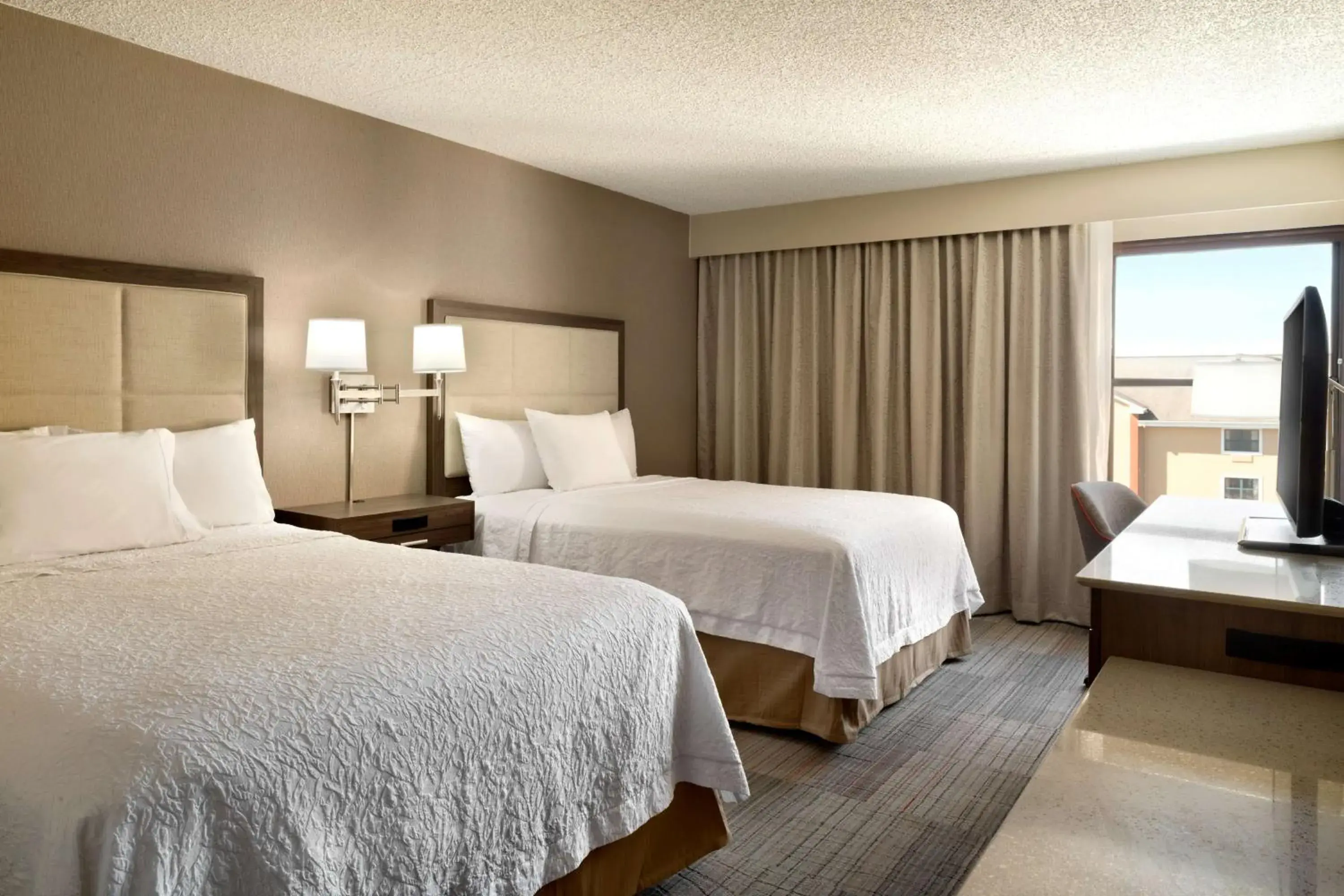 Queen Room with Two Queen Beds and Roll-In Shower - Mobility and Hearing Access/Non-Smoking in Hampton Inn Philadelphia/Mt. Laurel Queen Room with Two Queen Beds and Roll-In Shower - Mobility and Hearing Access/Non-Smoking in Hampton Inn Philadelphia/Mt. Laurel