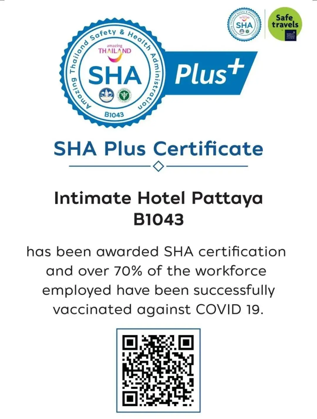 Logo/Certificate/Sign in Intimate Hotel Pattaya - SHA Extra Plus