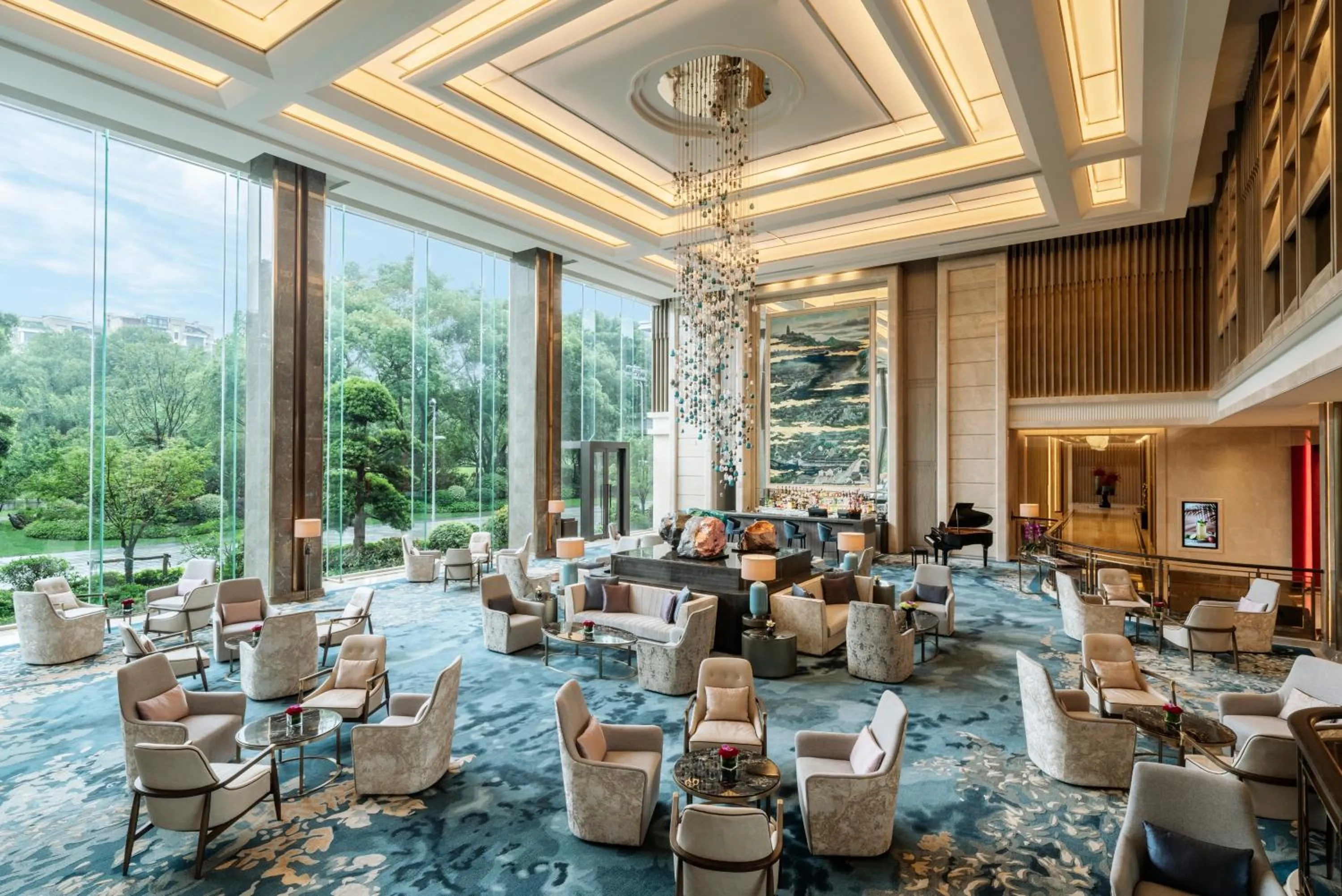 Lounge or bar in Shangri-La Yuanqu, Suzhou