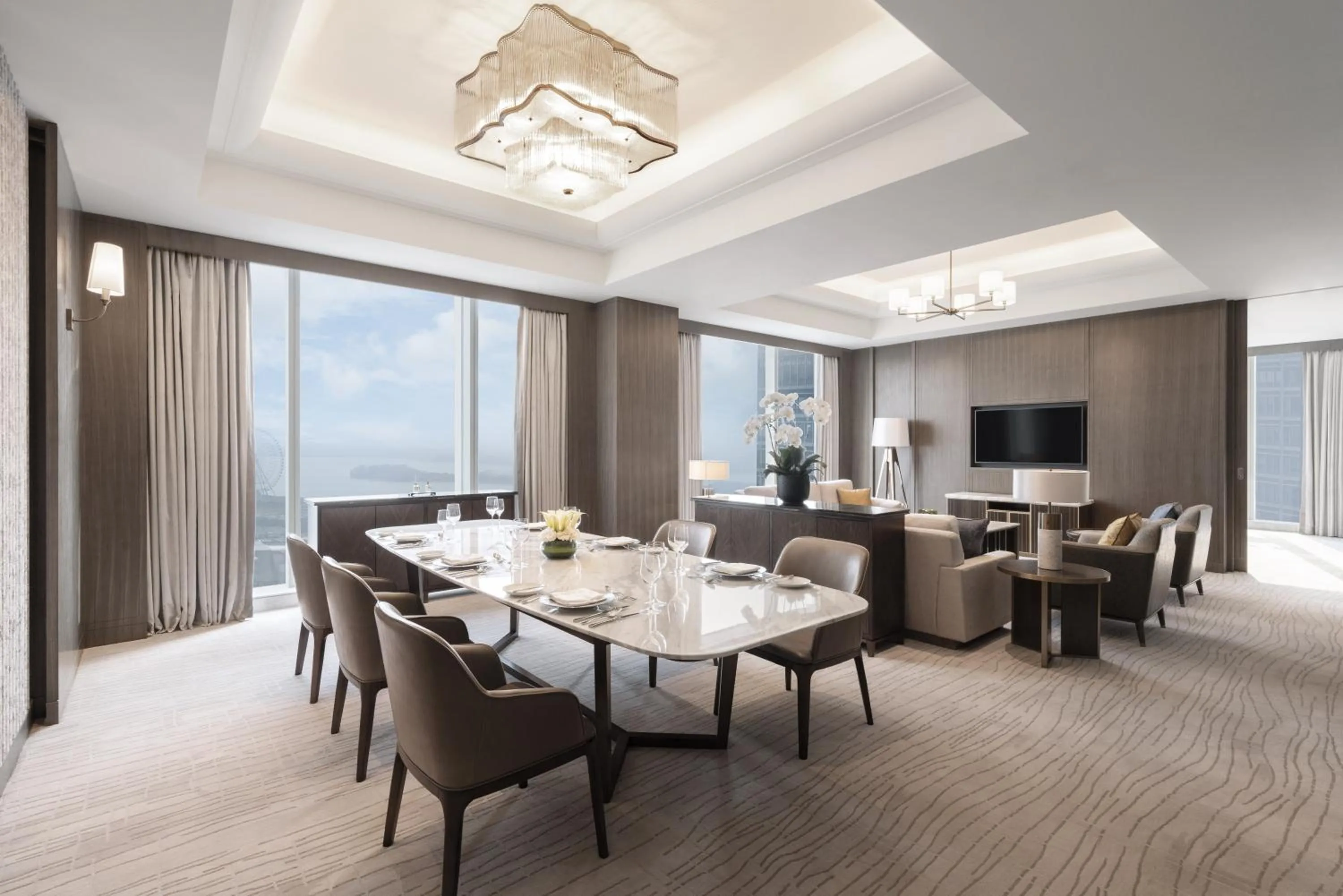 Living room in Shangri-La Yuanqu, Suzhou