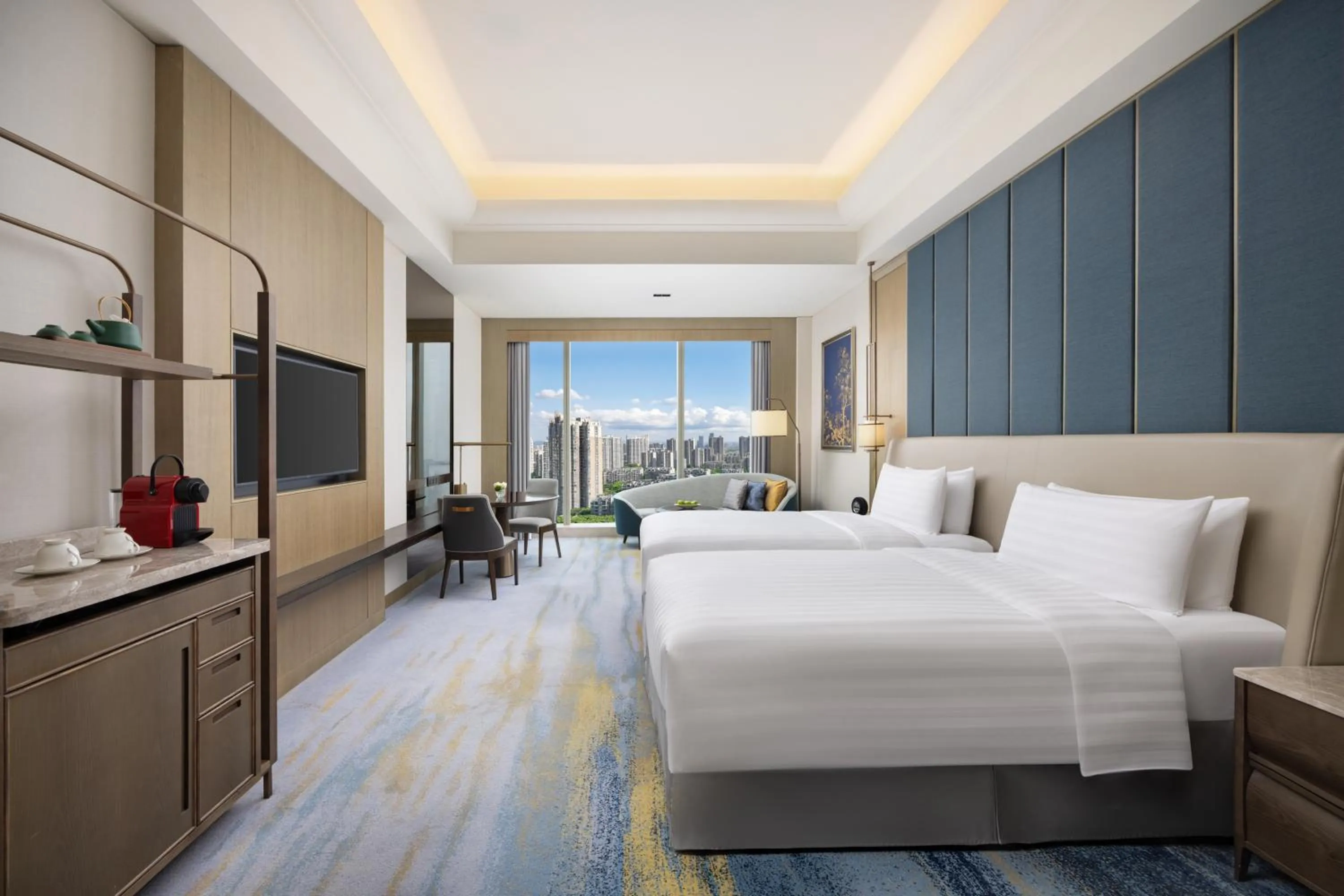 Bed in Shangri-La Yuanqu, Suzhou