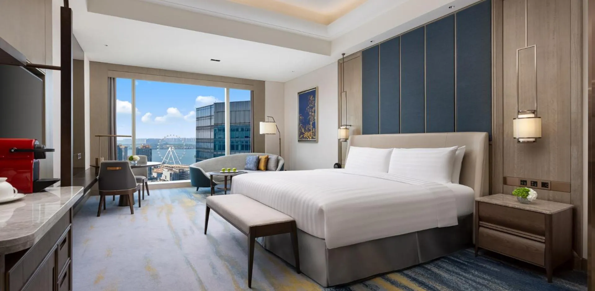 Photo of the whole room, Bed in Shangri-La Yuanqu, Suzhou