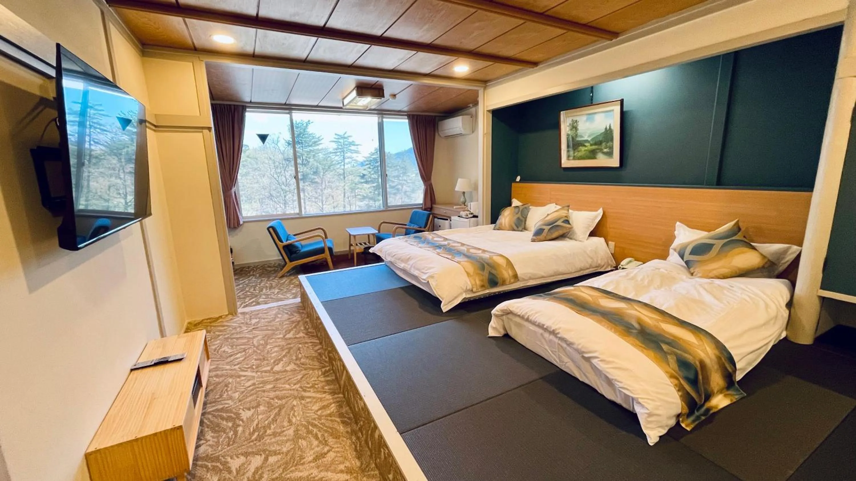 Bed in Kurobe Sunvalley Hotel