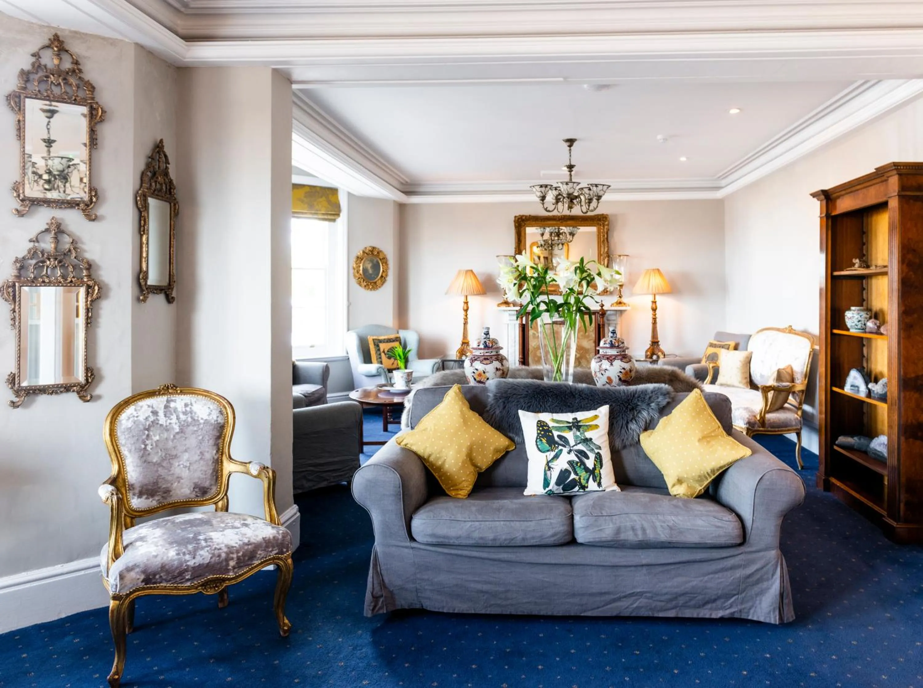 Communal lounge/ TV room in The Porlock Weir Hotel