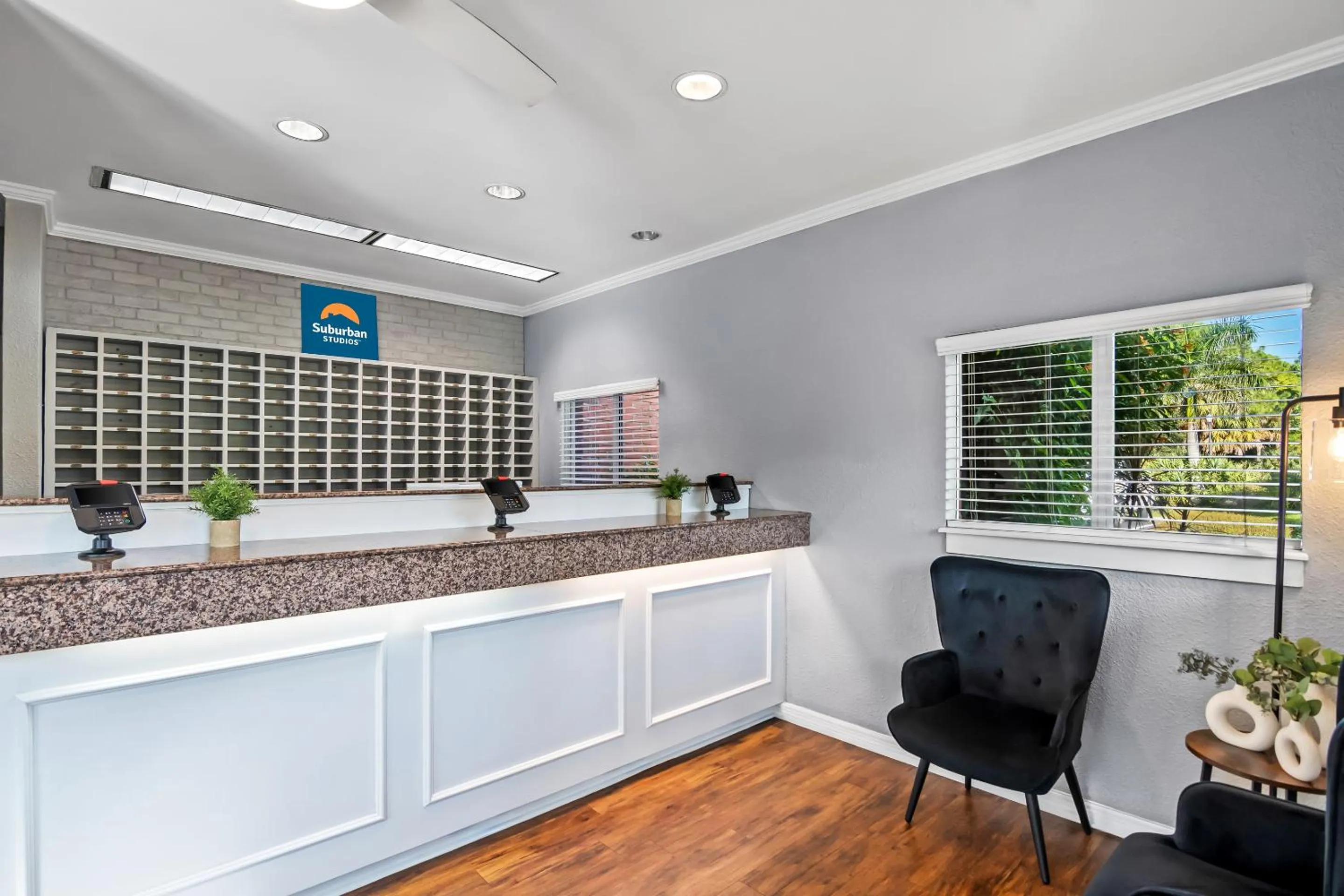 Lobby or reception in Suburban Studios Stuart near Federal Hwy 1