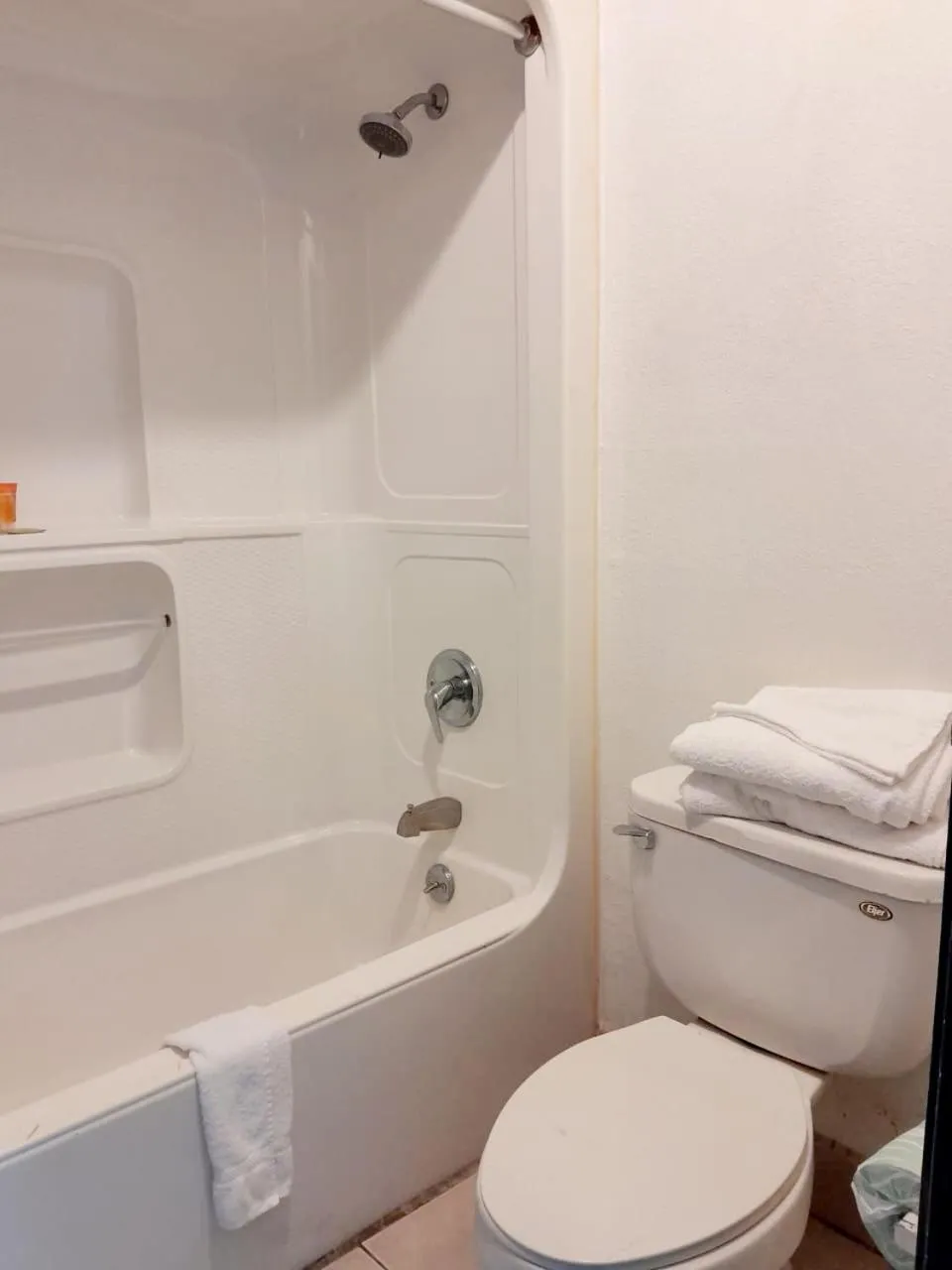 Shower in Budgetel Inn and Suites- FORT GORDON