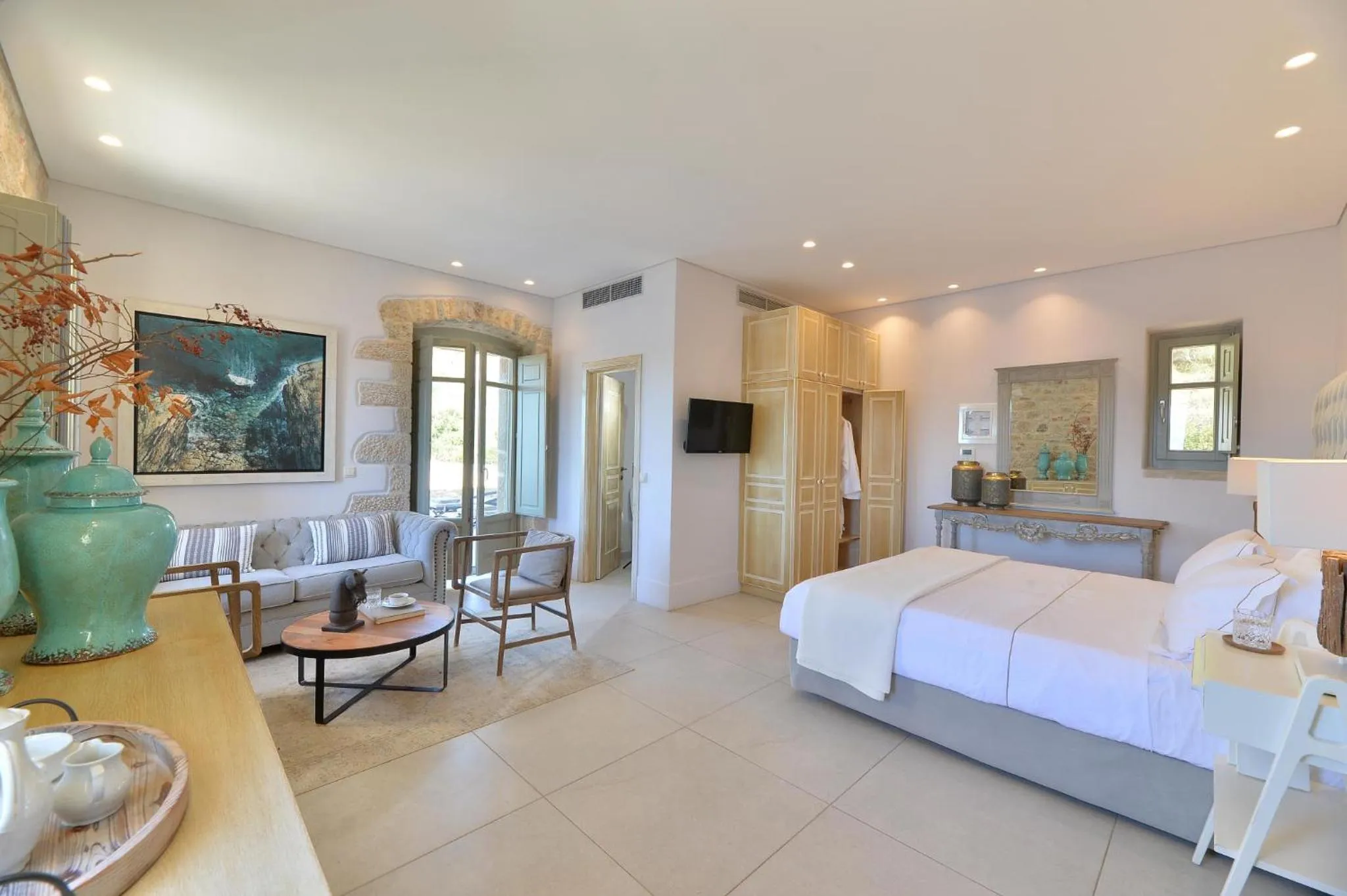 Bed in Akrolithi Boutique Hotel & Suites