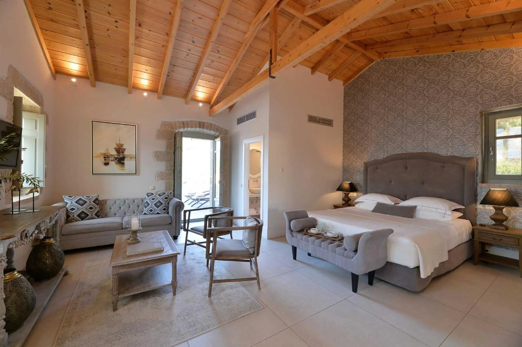 Bed in Akrolithi Boutique Hotel & Suites