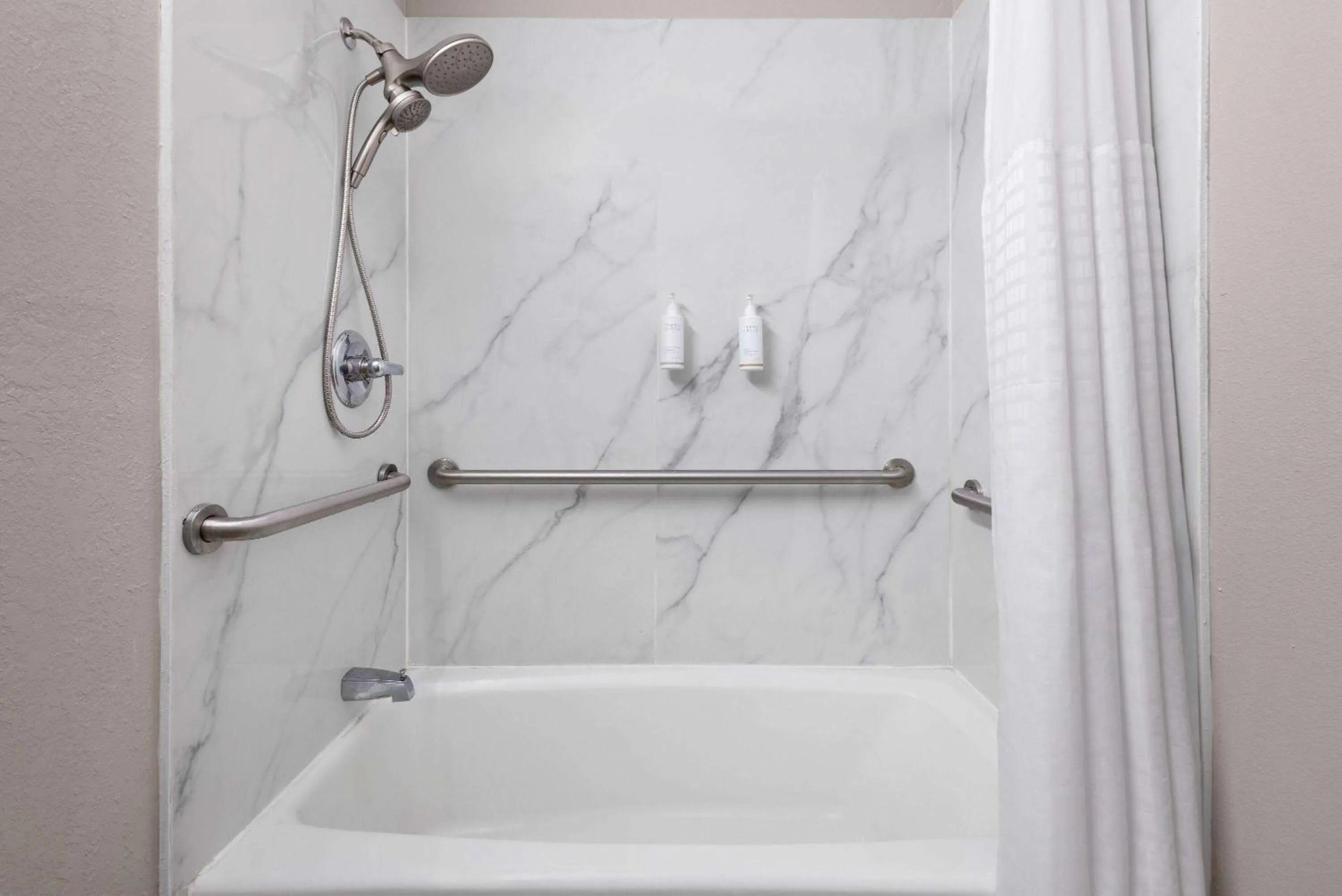 Bathroom in Days Inn by Wyndham Hinesville Near Fort Stewart, Newly Renovated, Free Hot Breakfast, Restaurant and Bar