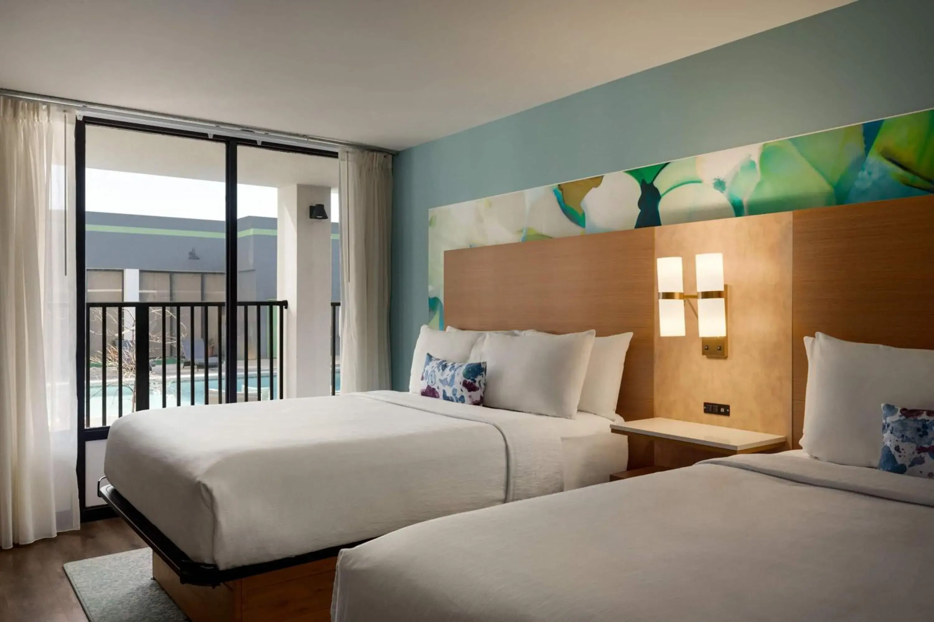 Queen Room with Two Queen Beds and Pool View - Non-Smoking in Wyndham Garden Atlanta Airport Queen Room with Two Queen Beds and Pool View - Non-Smoking in Wyndham Garden Atlanta Airport