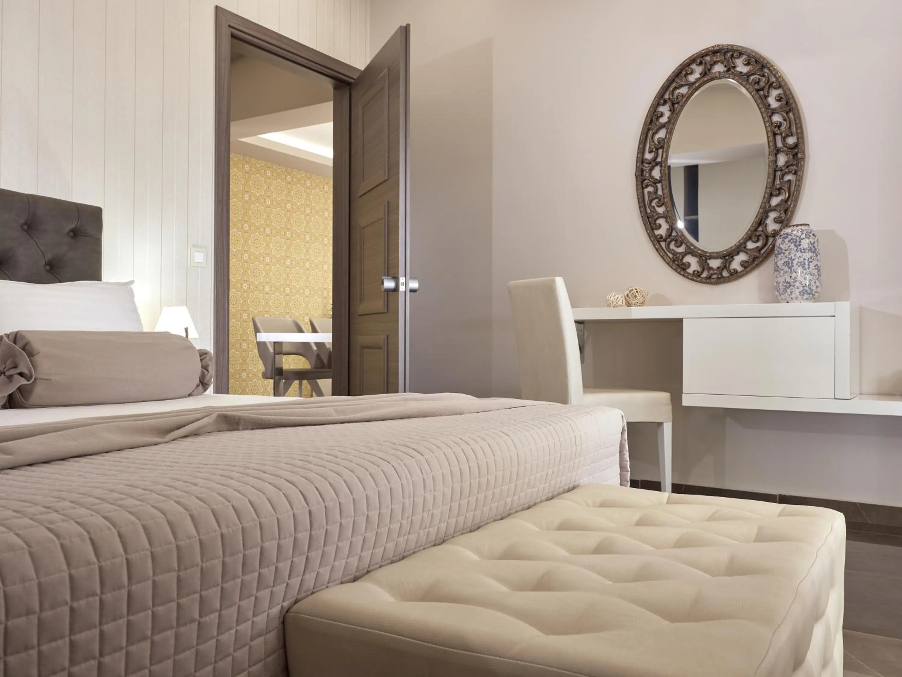 Bed in Koukounaria Hotel & Suites