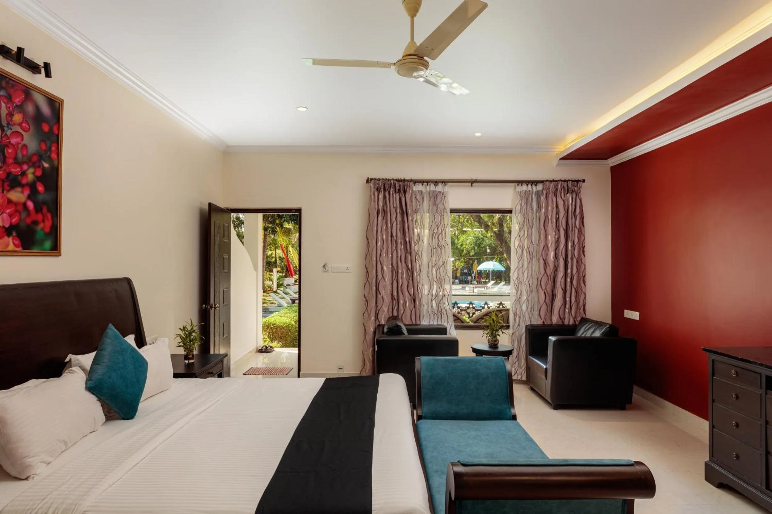 Bed in Wild Berry Resort Agonda