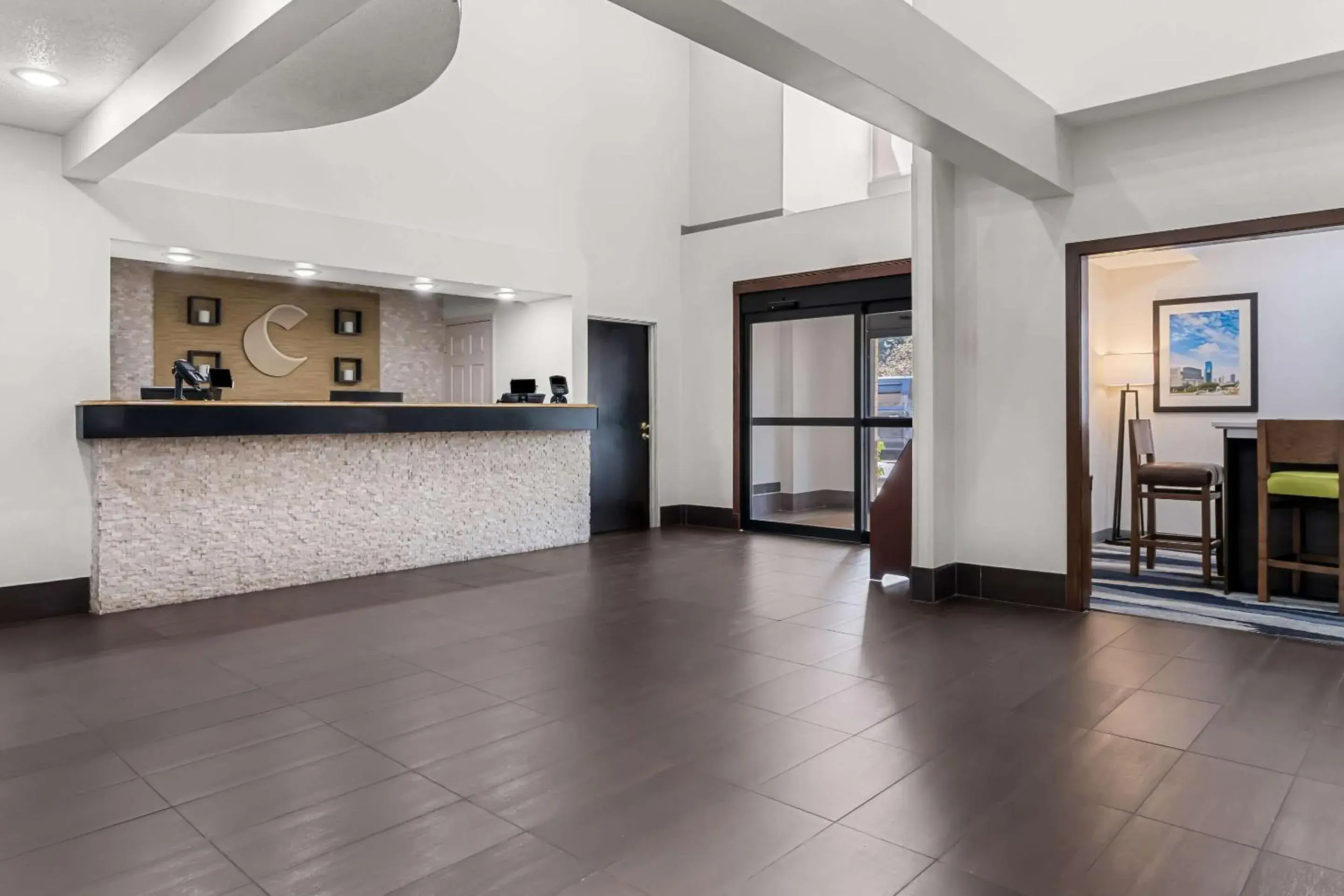 Lobby or reception in Comfort Inn & Suites near Tinley Park Amphitheater Lobby or reception in Comfort Inn & Suites near Tinley Park Amphitheater